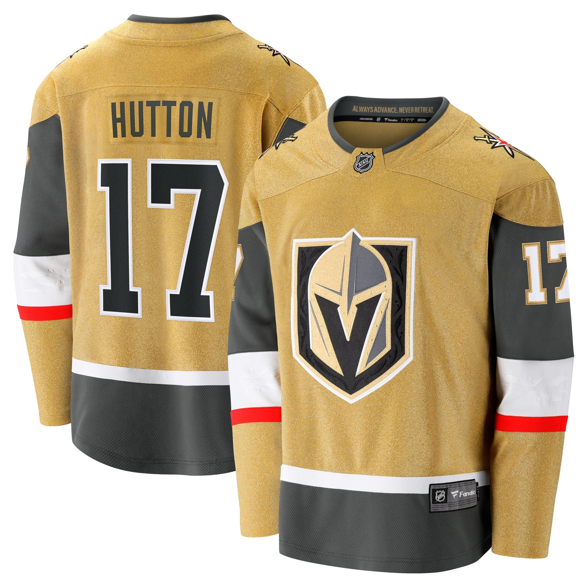 Men's Vegas Golden Knights Ben Hutton Gold Home Premier Breakaway Player Jersey - JS879 