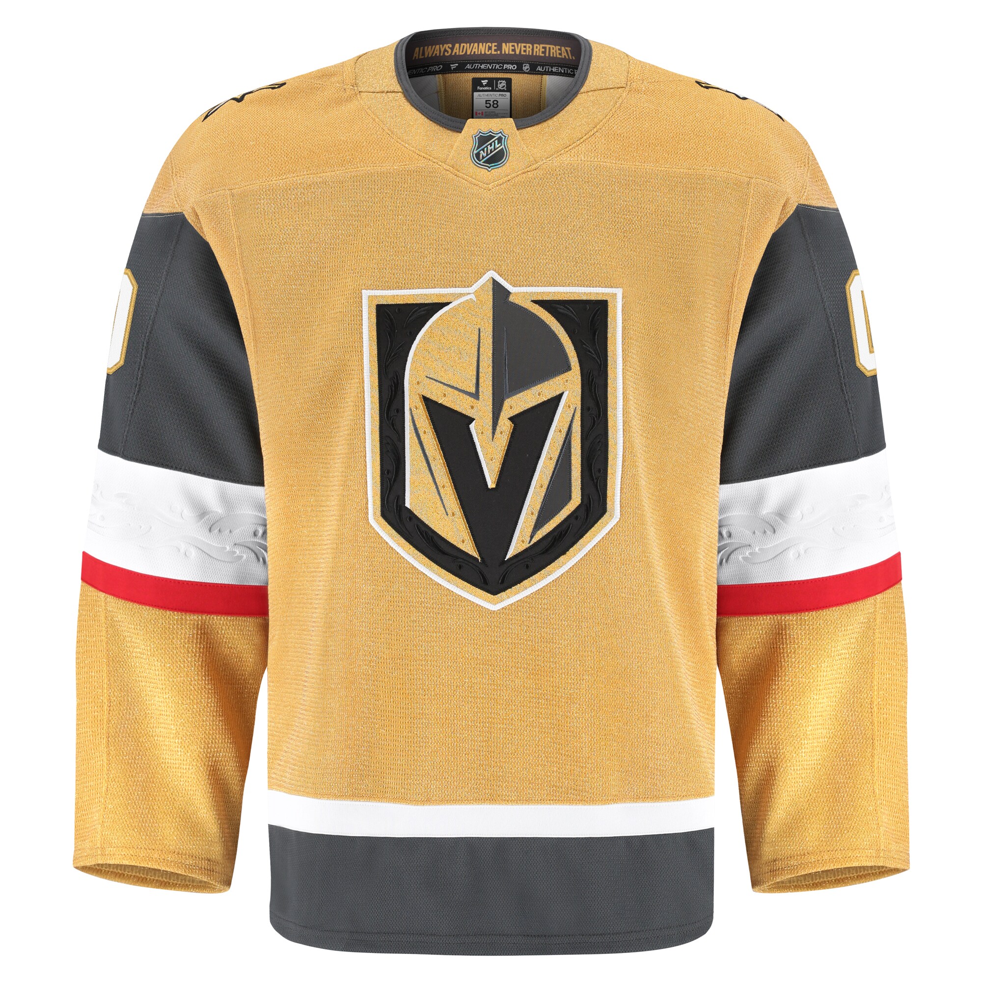 Alternative view of Men's Vegas Golden Knights Gold Home Pro Custom Jersey - JS686 