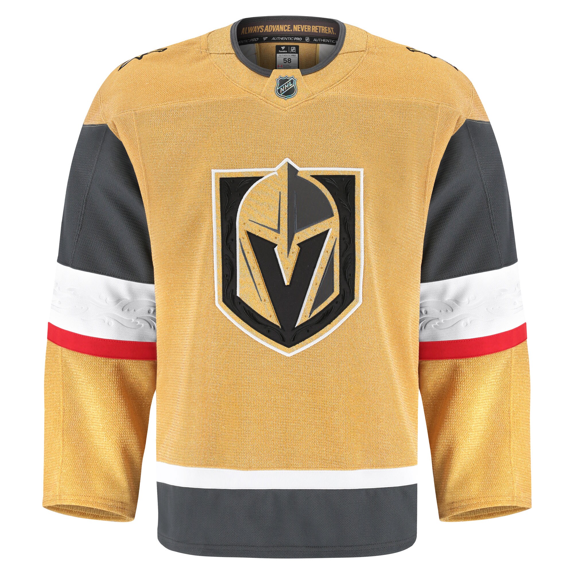 Alternative view of Men's Vegas Golden Knights Gold Home Pro Jersey - JS929 