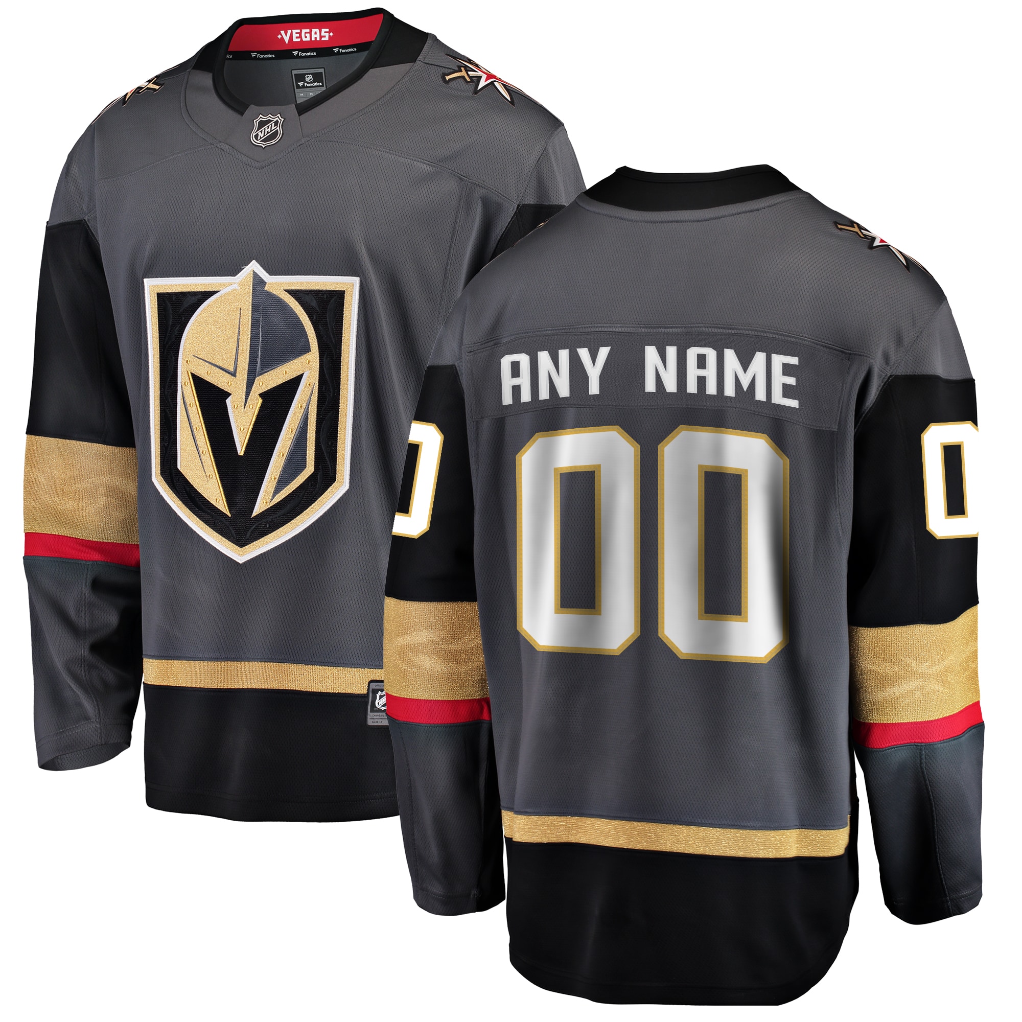 Men's Vegas Golden Knights Gray Alternate Breakaway Custom Jersey - JS835 