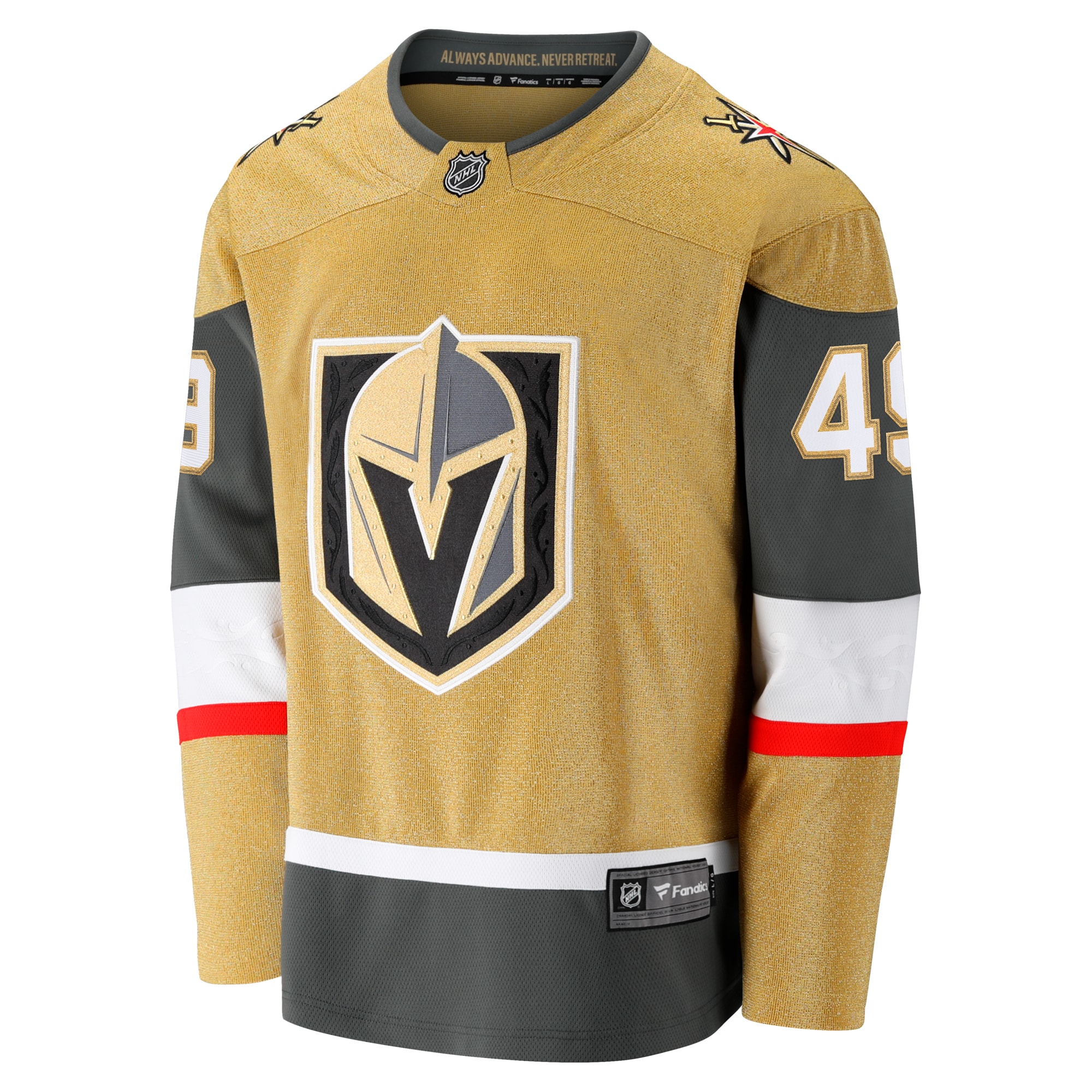 Alternative view of Men's Vegas Golden Knights Ivan Barbashev Gold Home Breakaway Jersey - JS475 