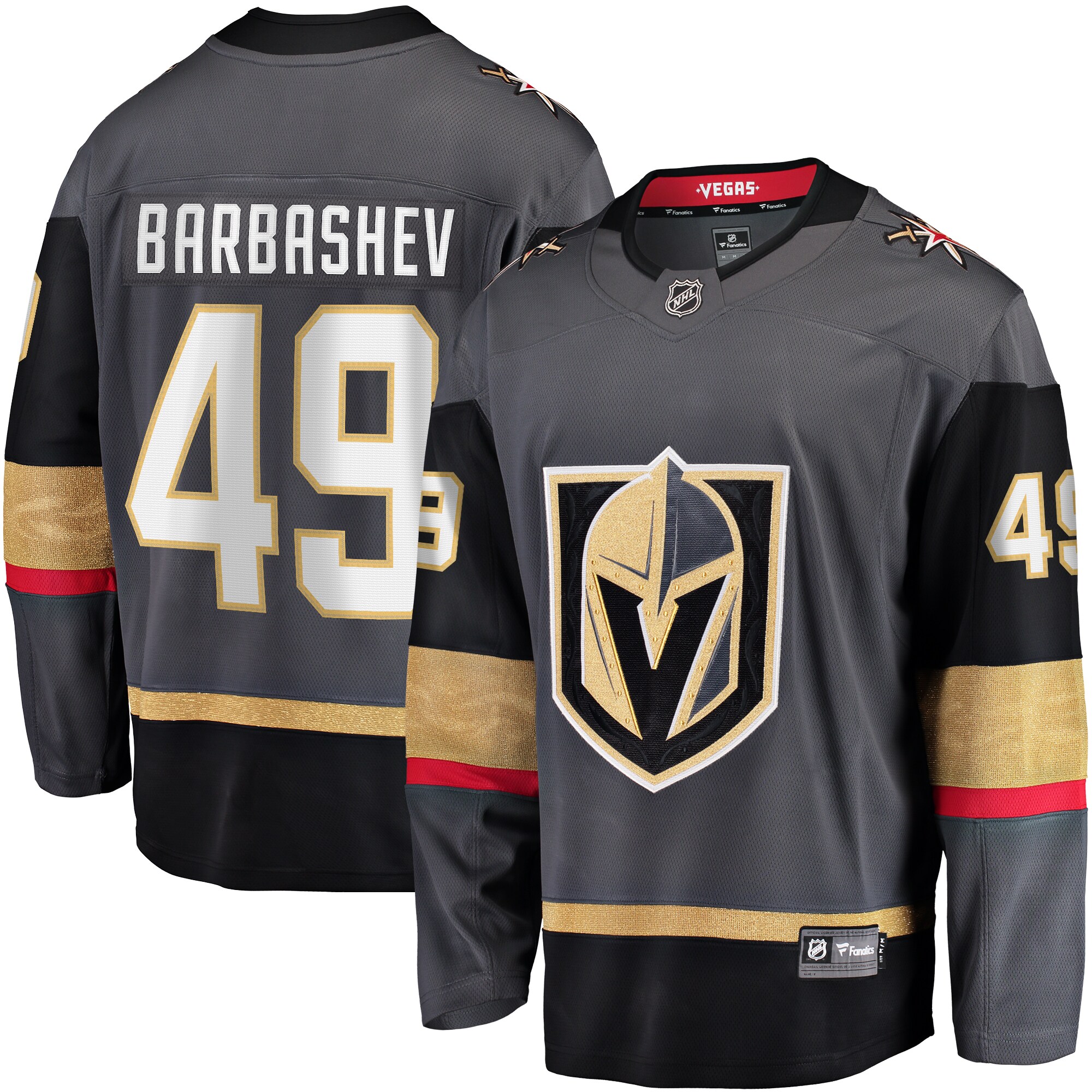 Men's Vegas Golden Knights Ivan Barbashev Gray Home Breakaway Jersey - JS433 
