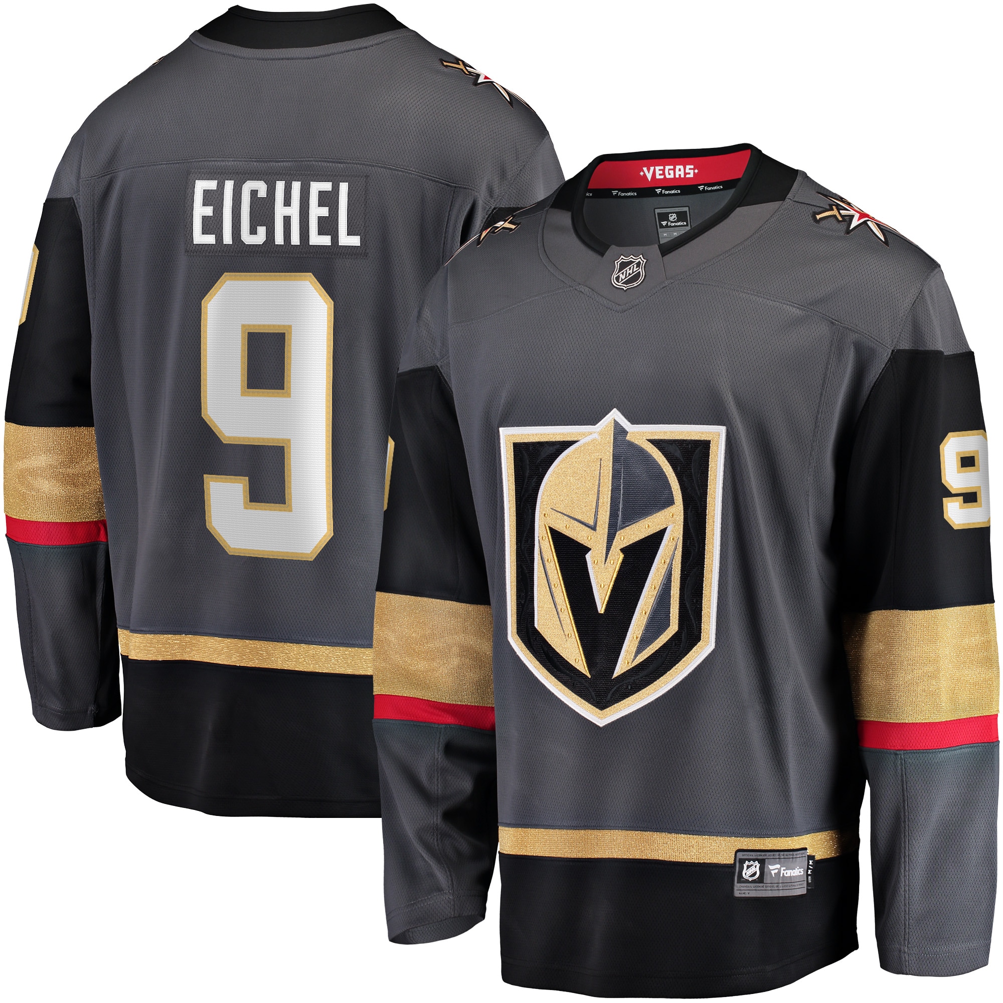 Men's Vegas Golden Knights Jack Eichel Gray Alternate Breakaway Player Jersey - JS462 