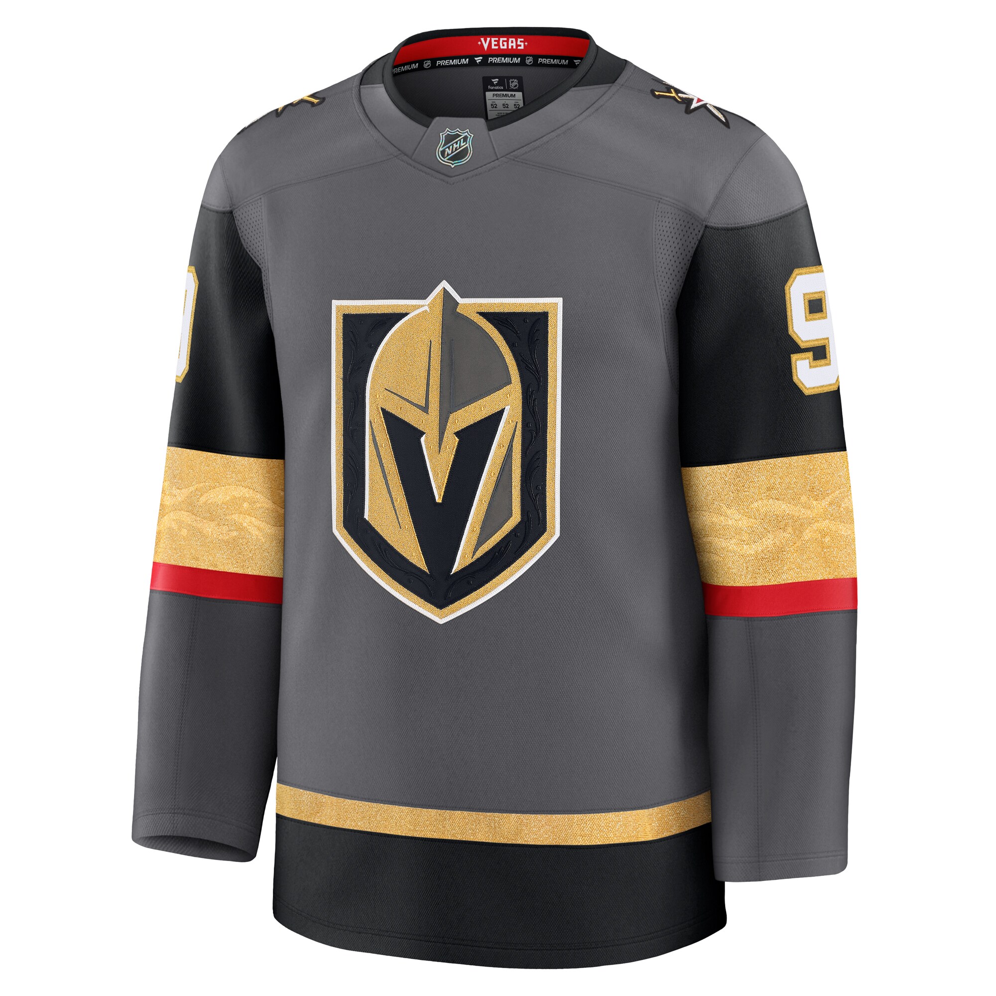 Alternative view of Men's Vegas Golden Knights Jack Eichel Gray Alternate Premium Jersey - JS364 