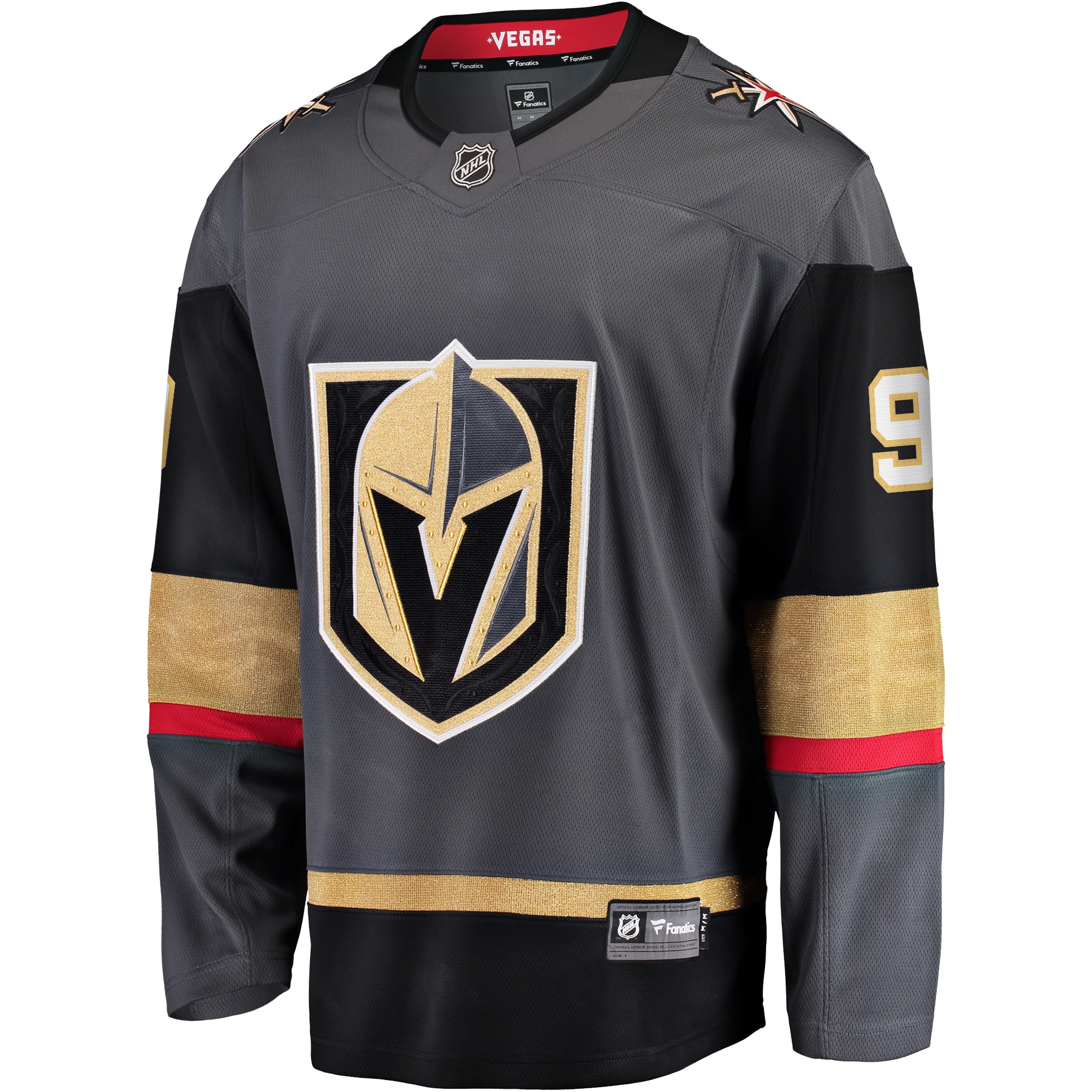 Alternative view of Men's Vegas Golden Knights Jack Eichel Gray Premier Breakaway Player Jersey - JS513 