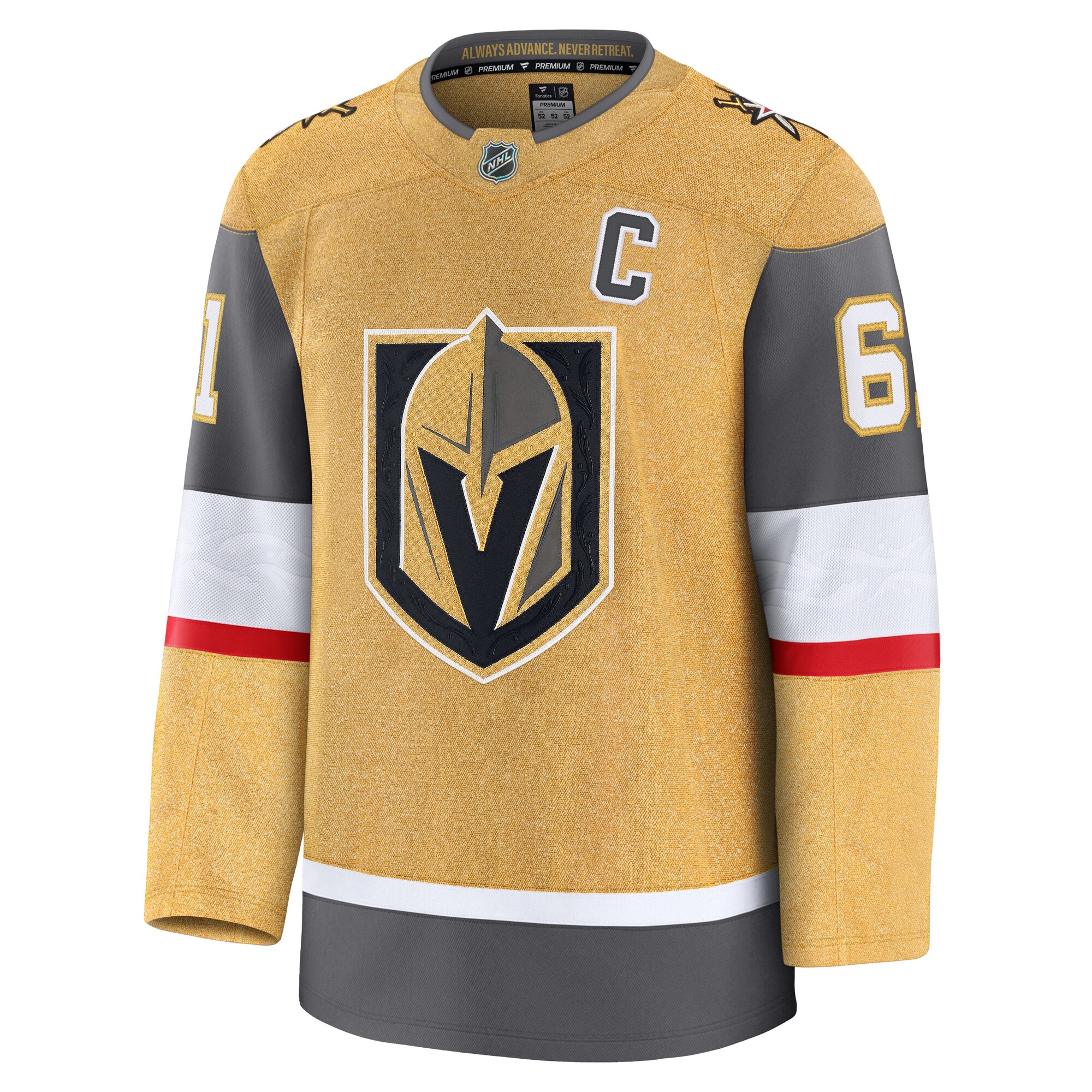 Alternative view of Men's Vegas Golden Knights Mark Stone Gold Home Premium Jersey - JS856 