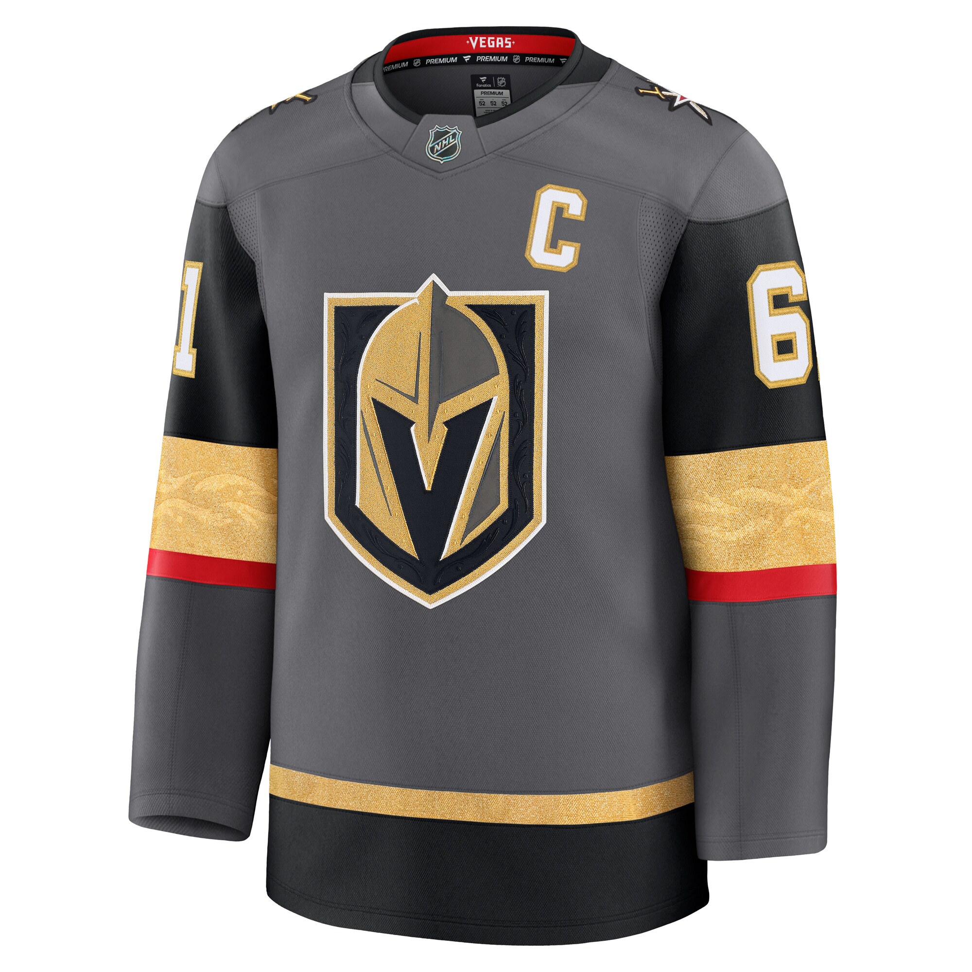 Alternative view of Men's Vegas Golden Knights Mark Stone Gray Alternate Premium Jersey - JS378 