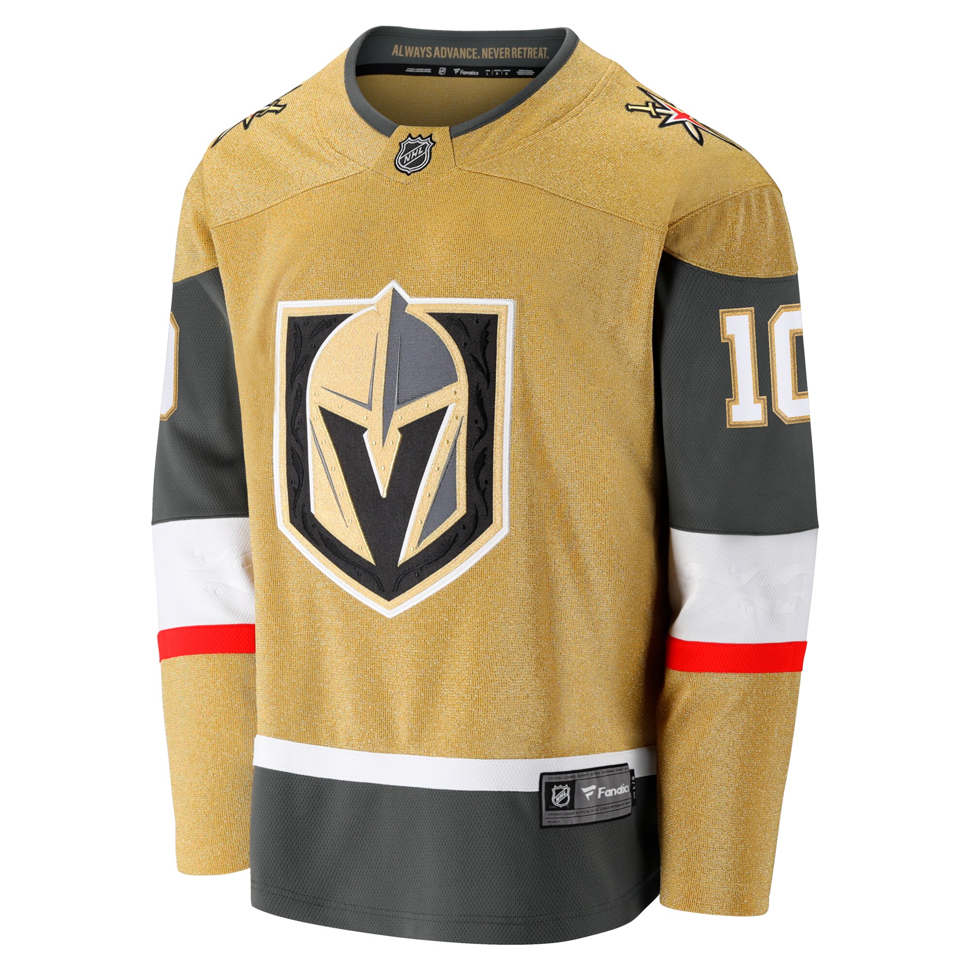 Alternative view of Men's Vegas Golden Knights Nicolas Roy Gold Home Breakaway Jersey - JS166 