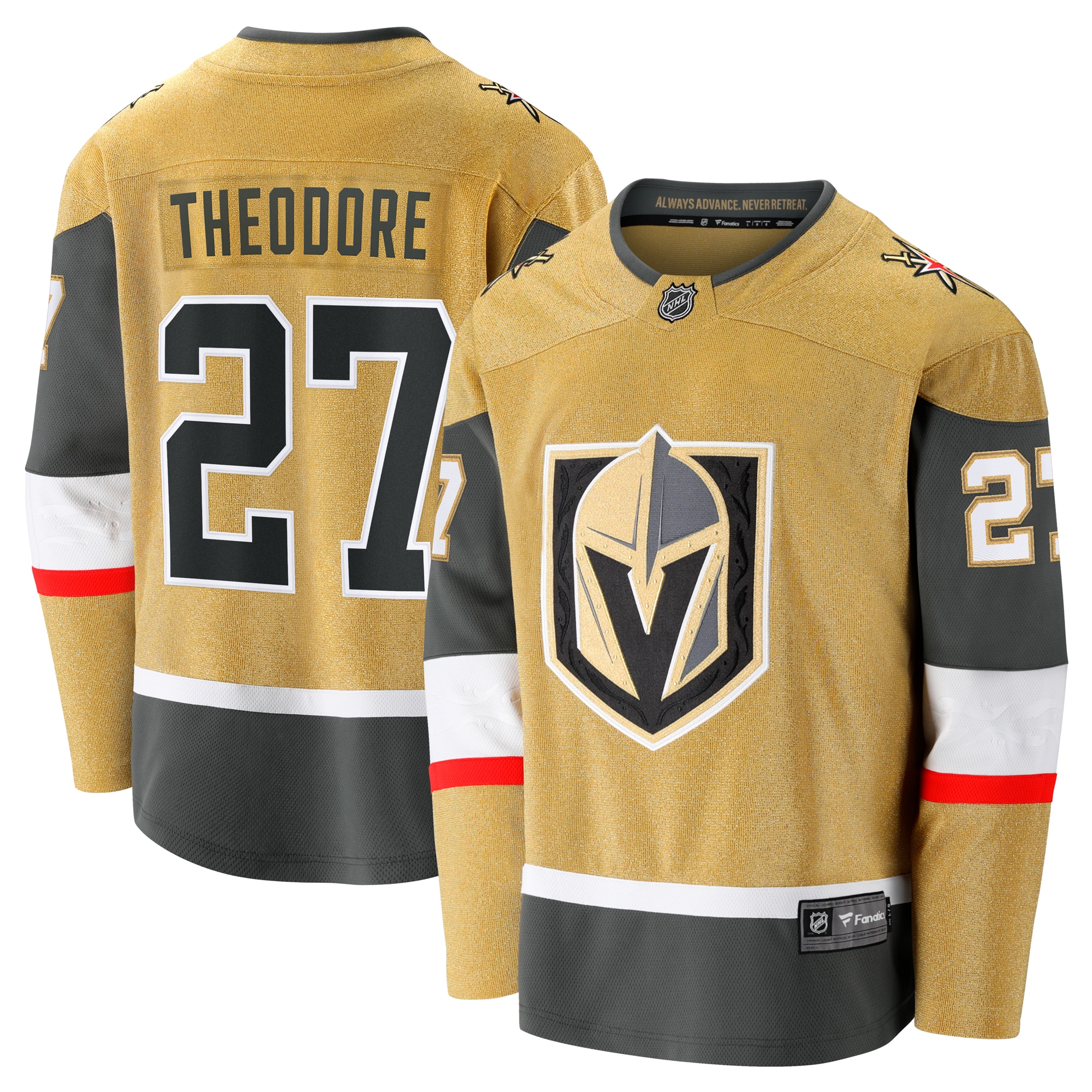 Men's Vegas Golden Knights Shea Theodore Gold Home Breakaway Jersey - JS853 