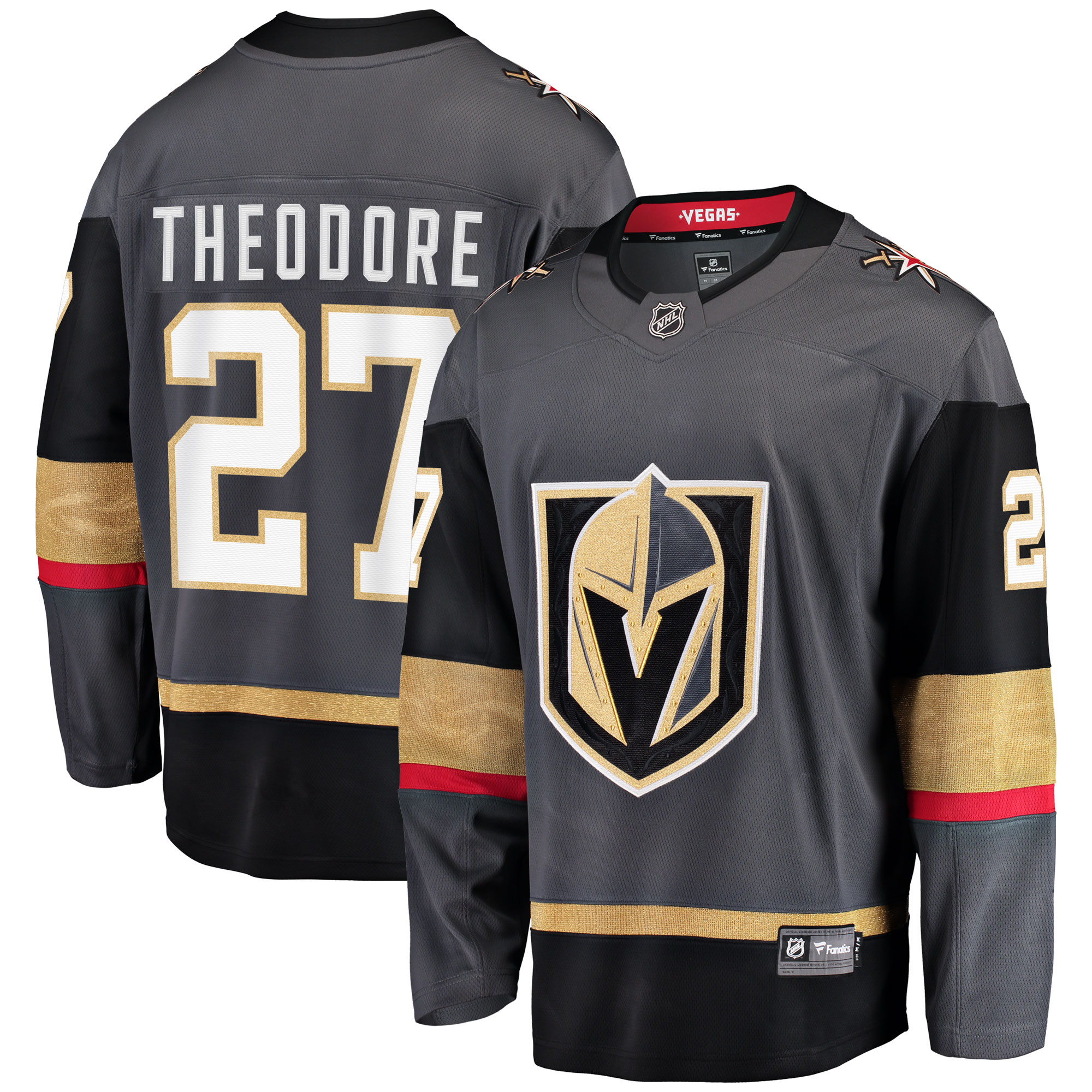 Men's Vegas Golden Knights Shea Theodore Gray Alternate Breakaway Player Jersey - JS736 