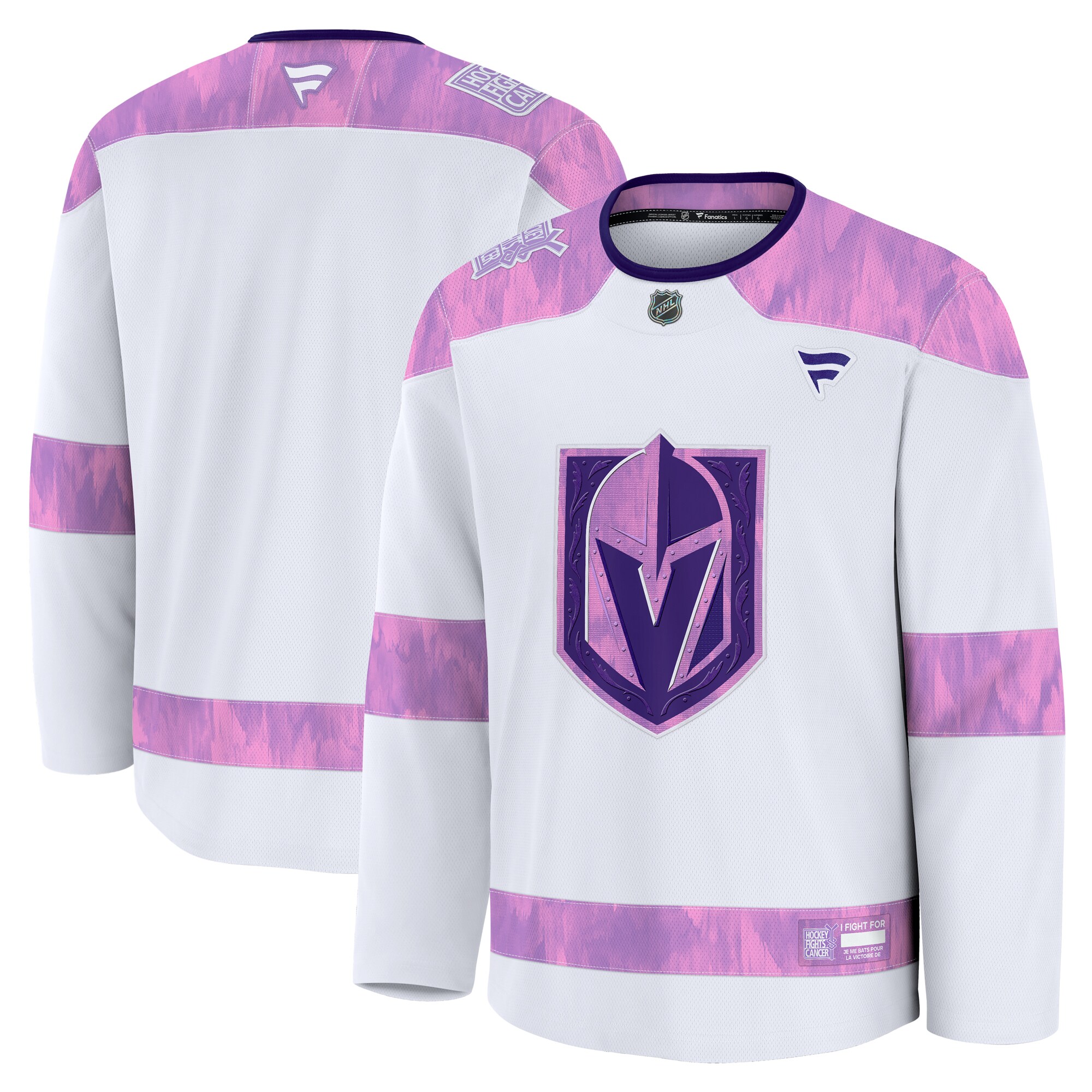 Men's Vegas Golden Knights White 2024 Hockey Fights Cancer Practice Jersey - JS965 