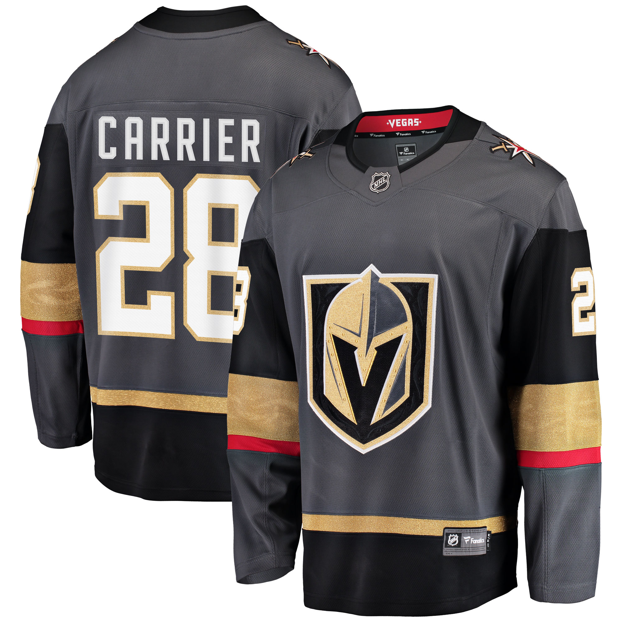 Men's Vegas Golden Knights William Carrier Gray Alternate Breakaway Player Jersey - JS337 