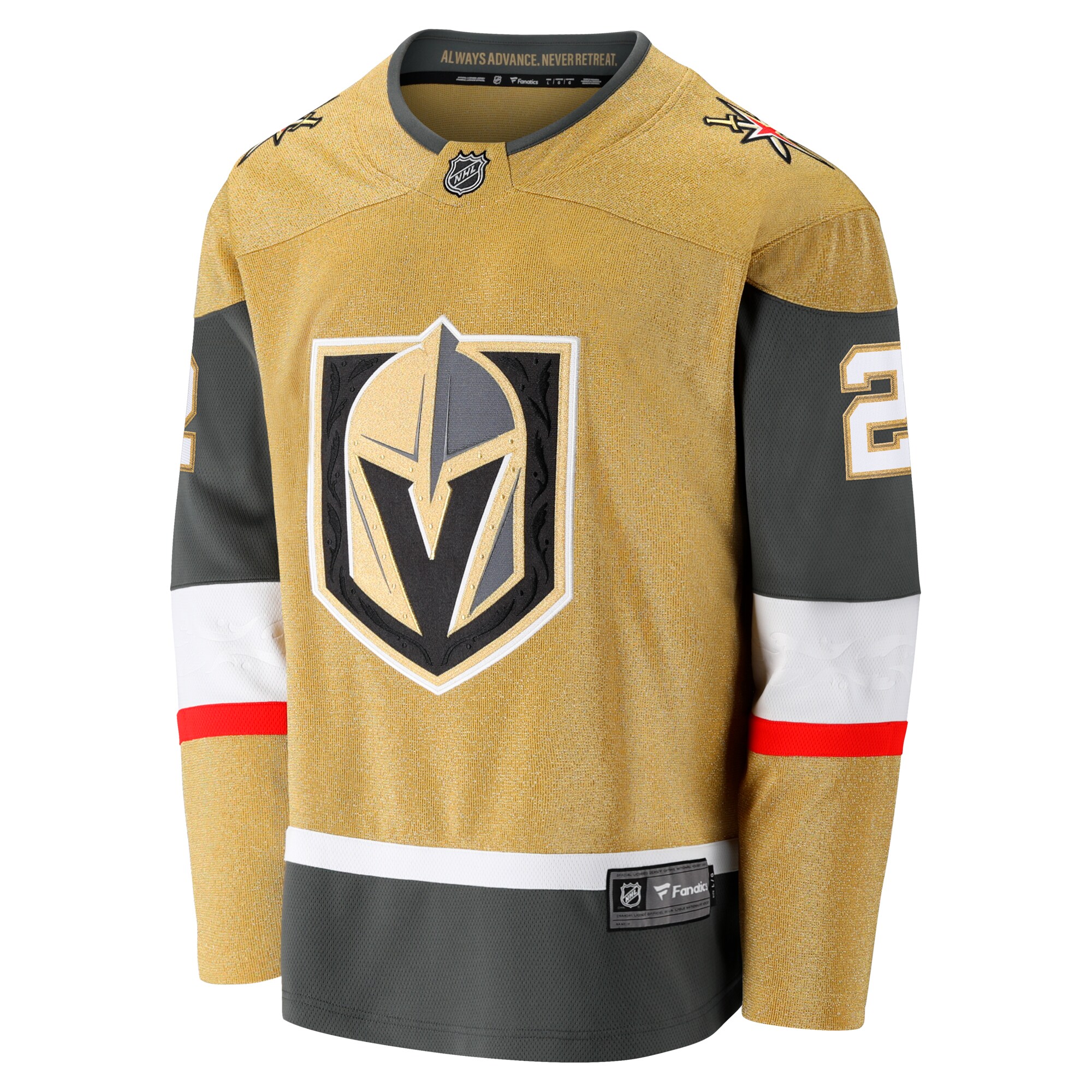 Alternative view of Men's Vegas Golden Knights Zach Whitecloud Gold Home Breakaway Jersey - JS300 