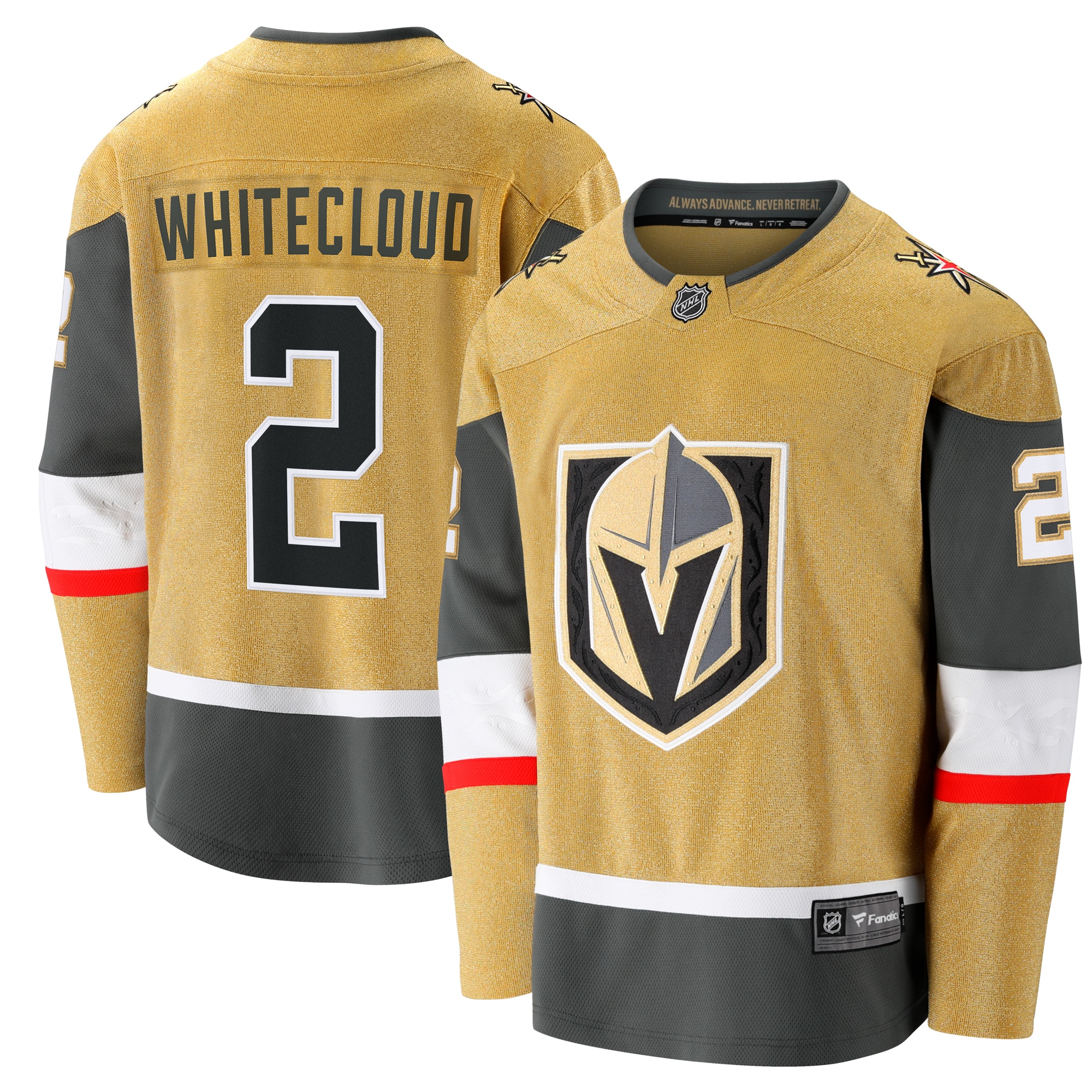 Men's Vegas Golden Knights Zach Whitecloud Gold Home Breakaway Jersey - JS665 