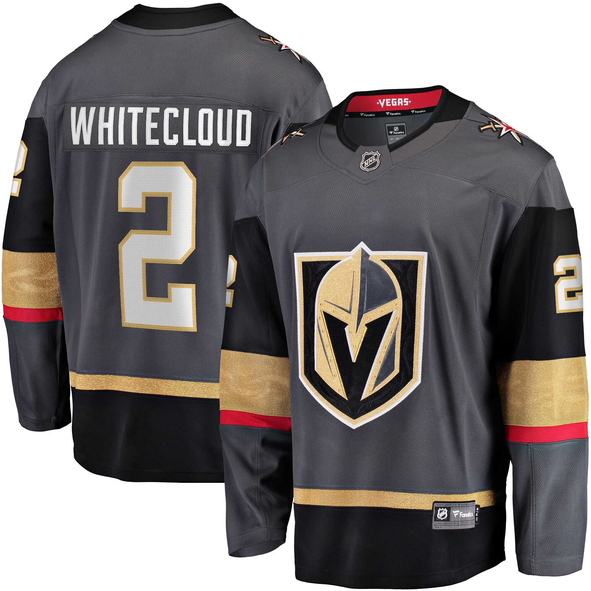 Men's Vegas Golden Knights Zach Whitecloud Gray Alternate Breakaway Jersey - JS619 