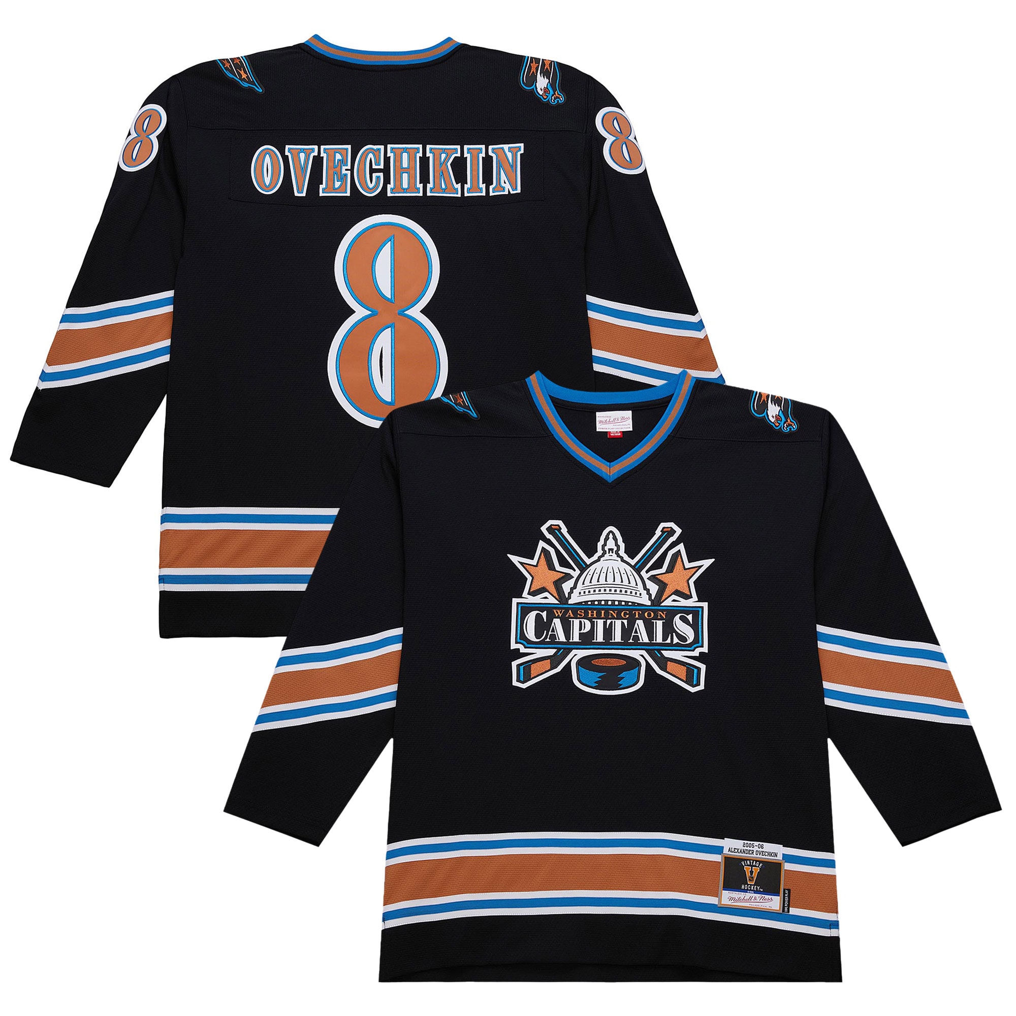 Men's Washington Capitals Alexander Ovechkin Black 2005-06 Power Play Jersey - JS449 