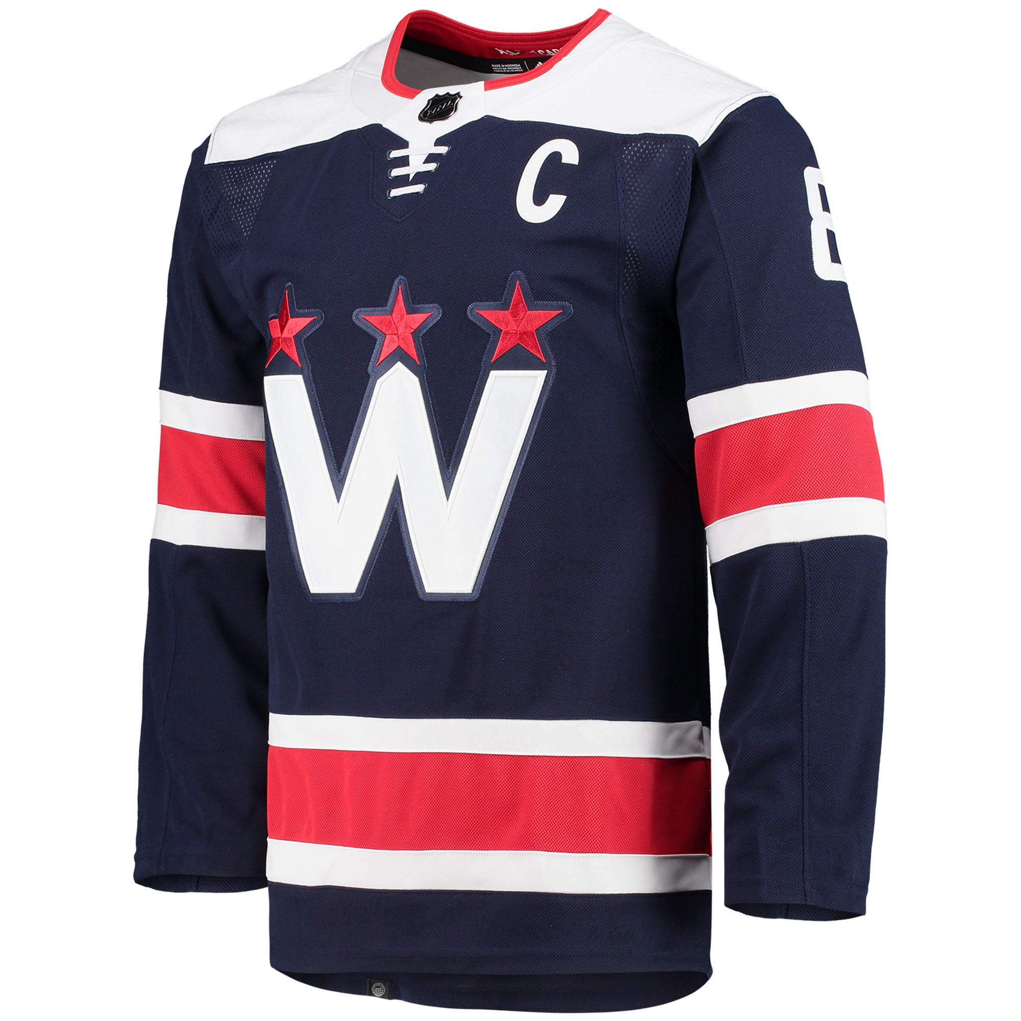 Alternative view of Men's Washington Capitals Alexander Ovechkin Navy Alternate Primegreen Player Jersey - JS346 