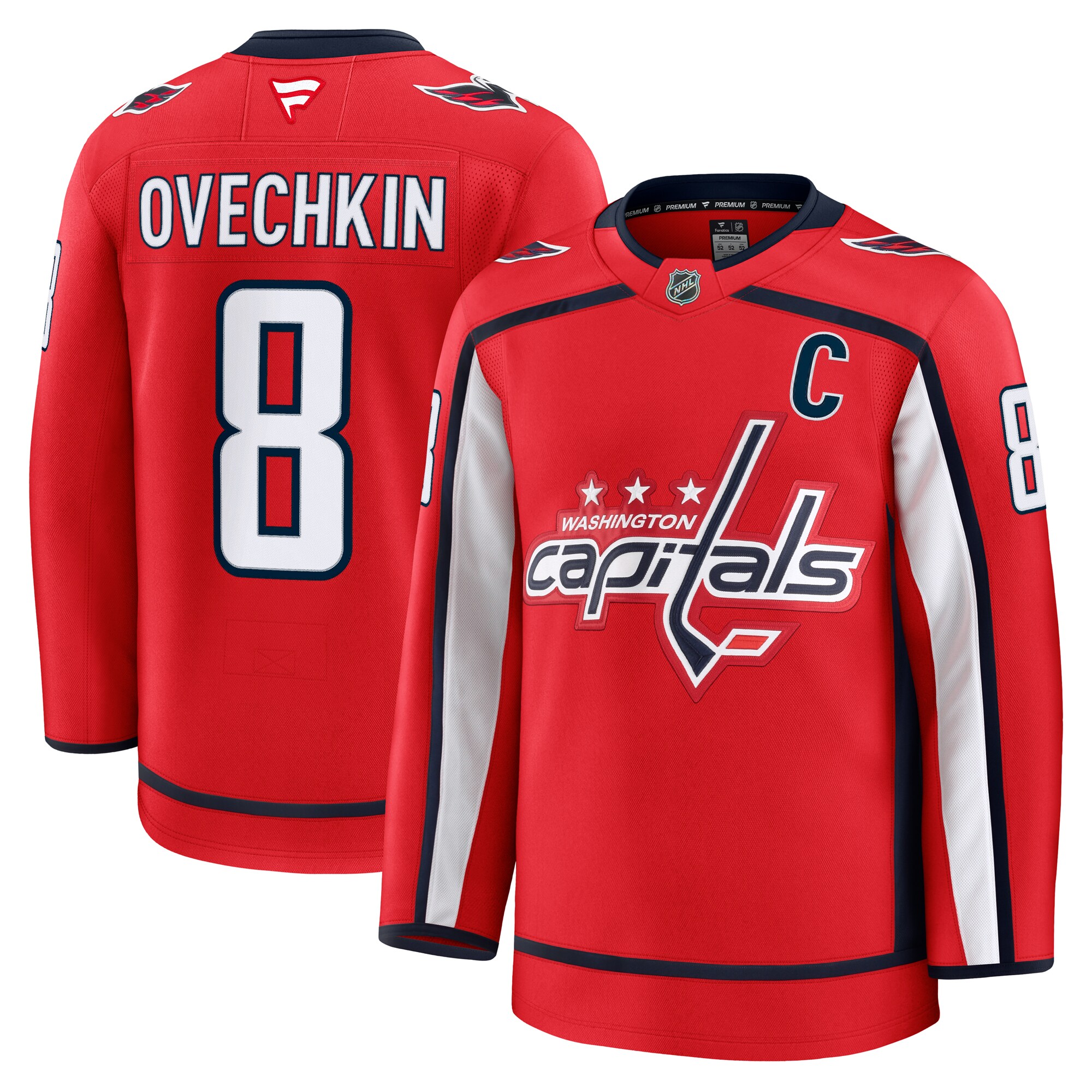 Men's Washington Capitals Alexander Ovechkin Red Home Premium Jersey - JS831 