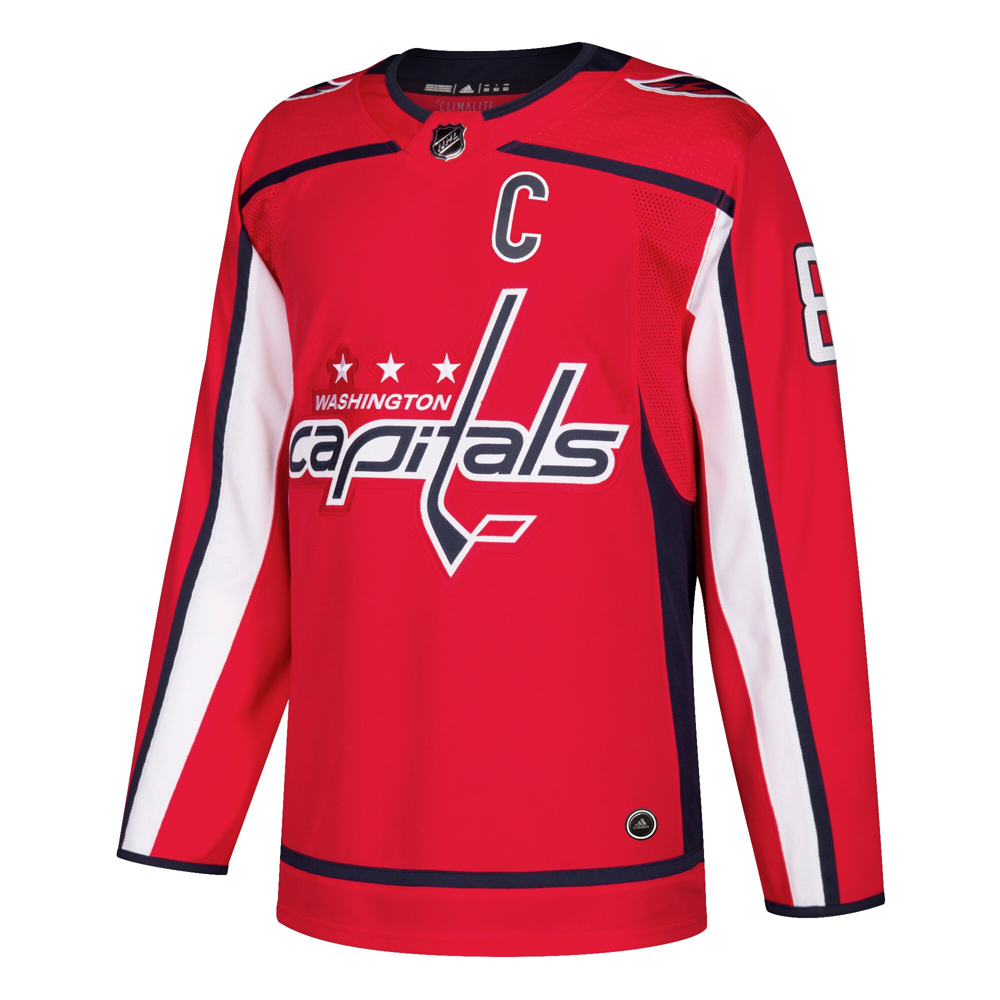 Alternative view of Men's Washington Capitals Alexander Ovechkin Red Player Jersey - JS627 