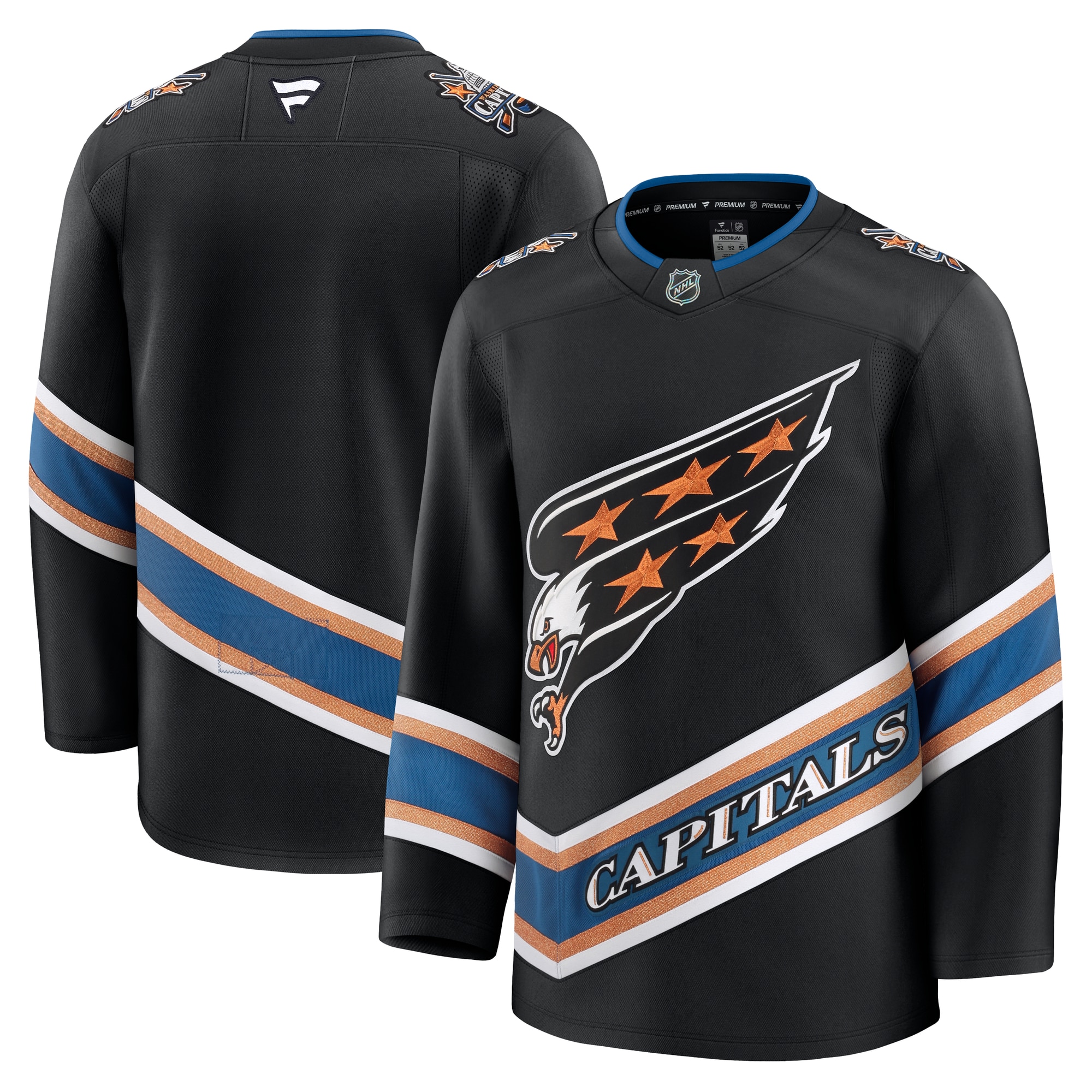 Men's Washington Capitals Black Alternate 50th Anniversary Premium Jersey - JS189 