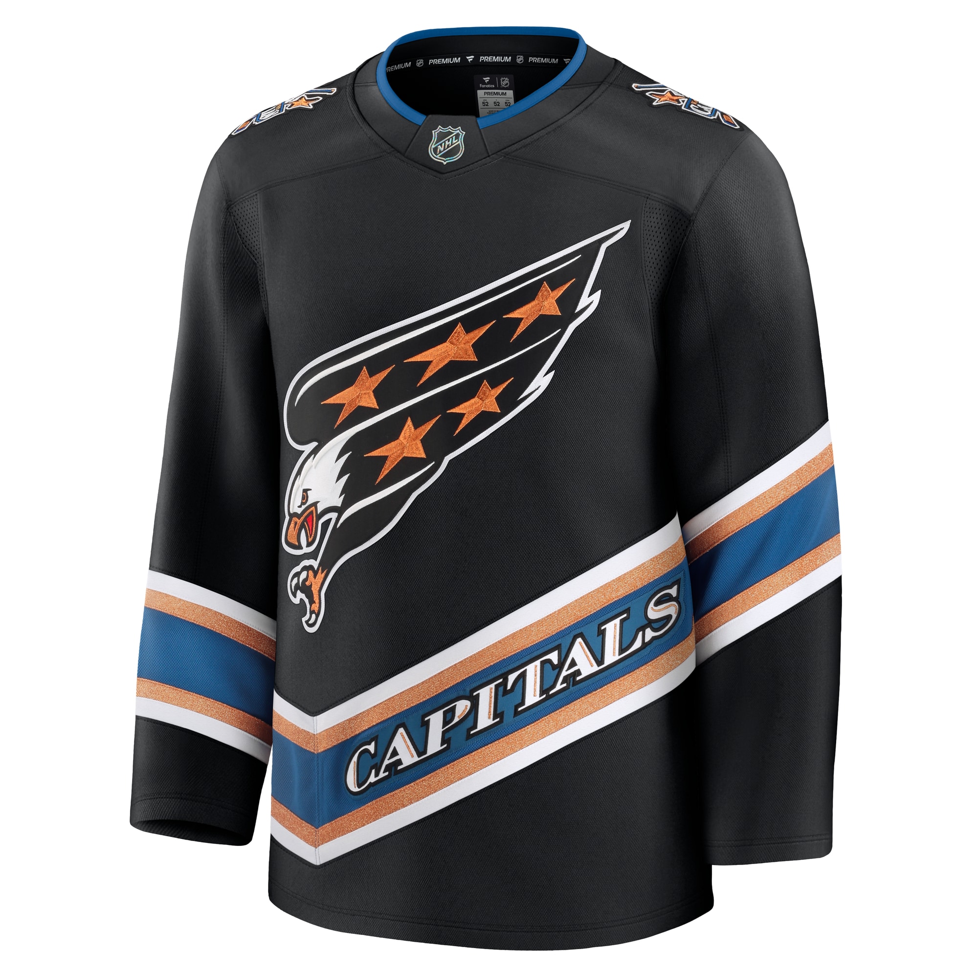 Alternative view of Men's Washington Capitals Black Alternate 50th Anniversary Premium Jersey - JS720 