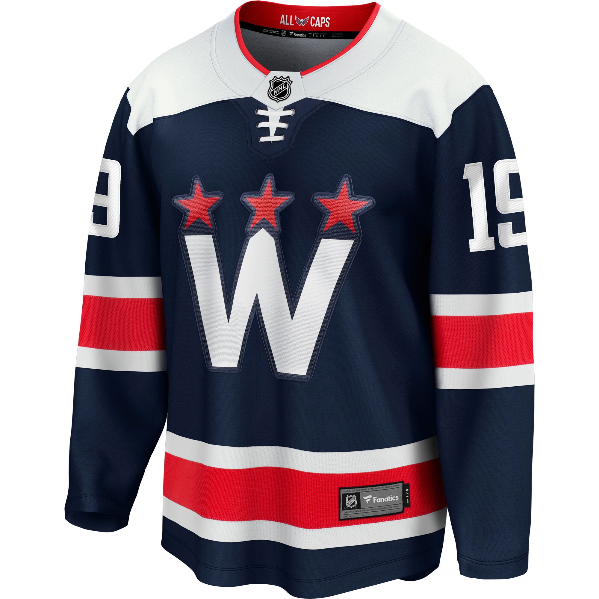 Alternative view of Men's Washington Capitals Nicklas Backstrom Navy Alternate Premier Breakaway Player Jersey - JS670 