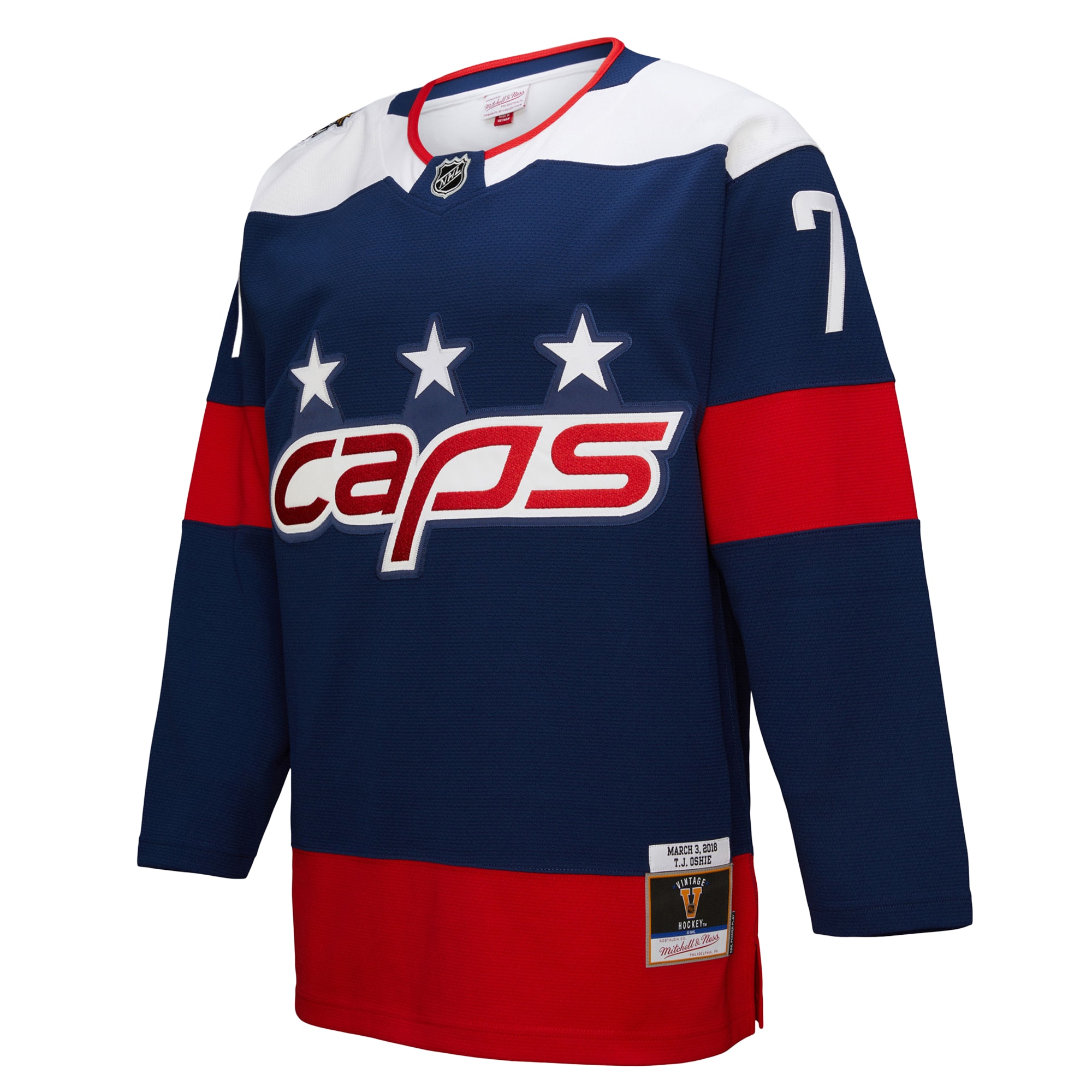 Alternative view of Men's Washington Capitals TJ Oshie Mitchell & Ness Navy Power Play Jersey - JS366 