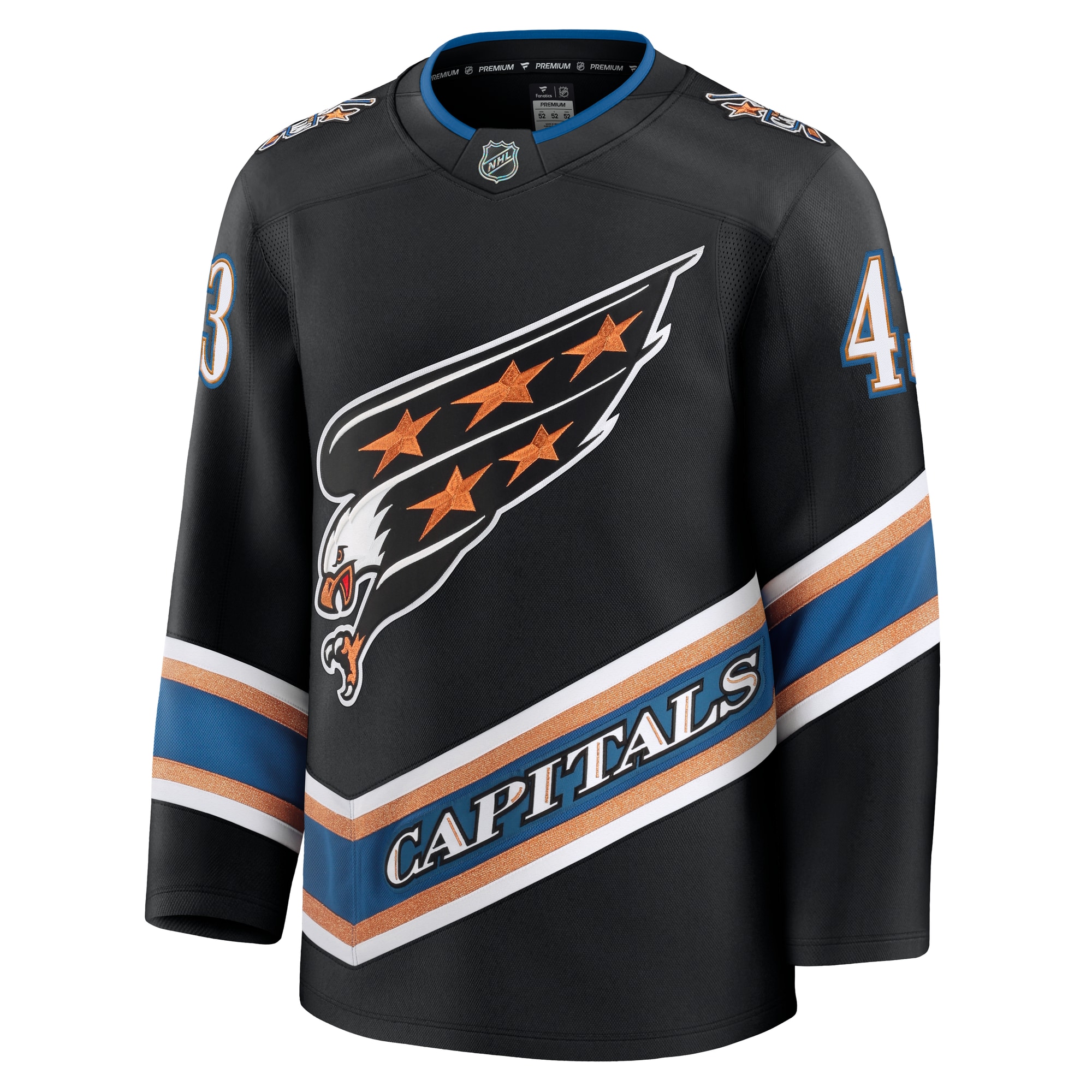Alternative view of Men's Washington Capitals Tom Wilson Black Alternate 50th Anniversary Premium Jersey - JS597 