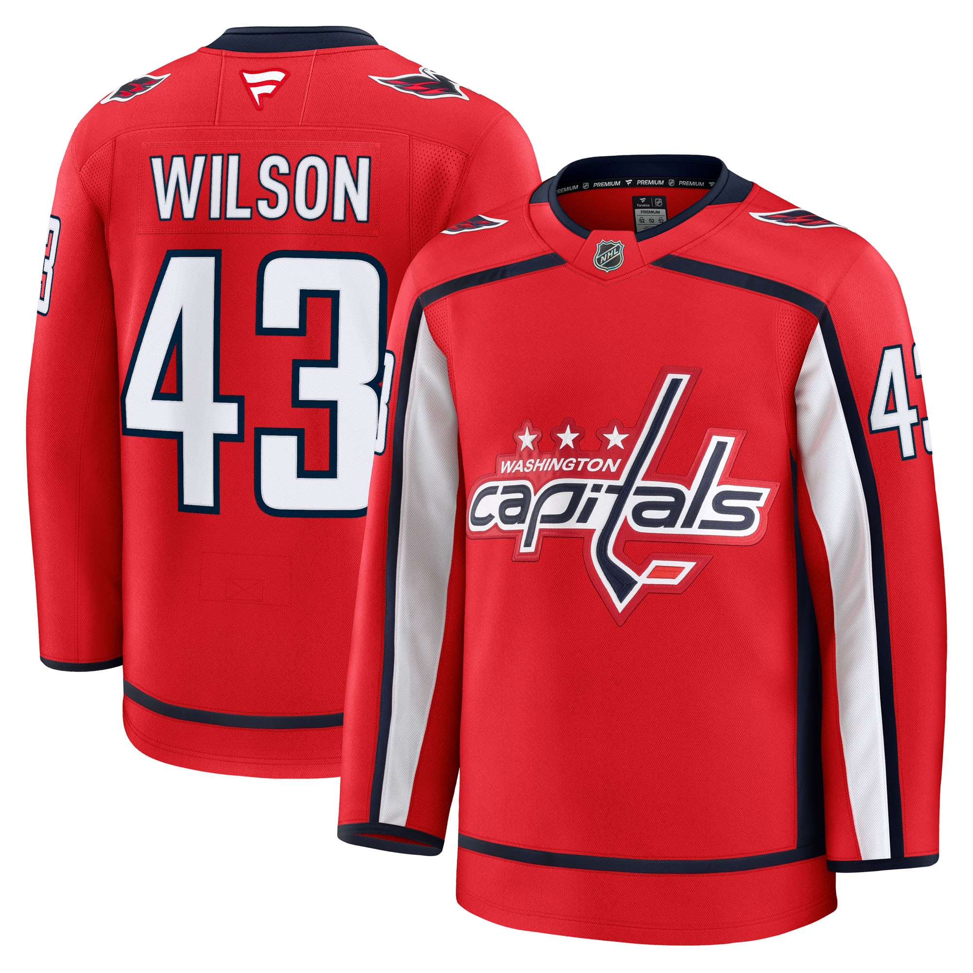 Men's Washington Capitals Tom Wilson Red Home Premium Jersey - JS674 