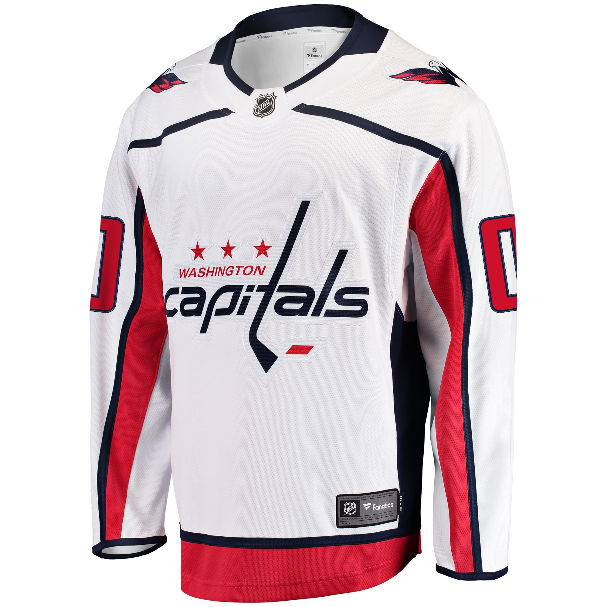 Alternative view of Men's Washington Capitals White Away Breakaway Custom Jersey - JS557 