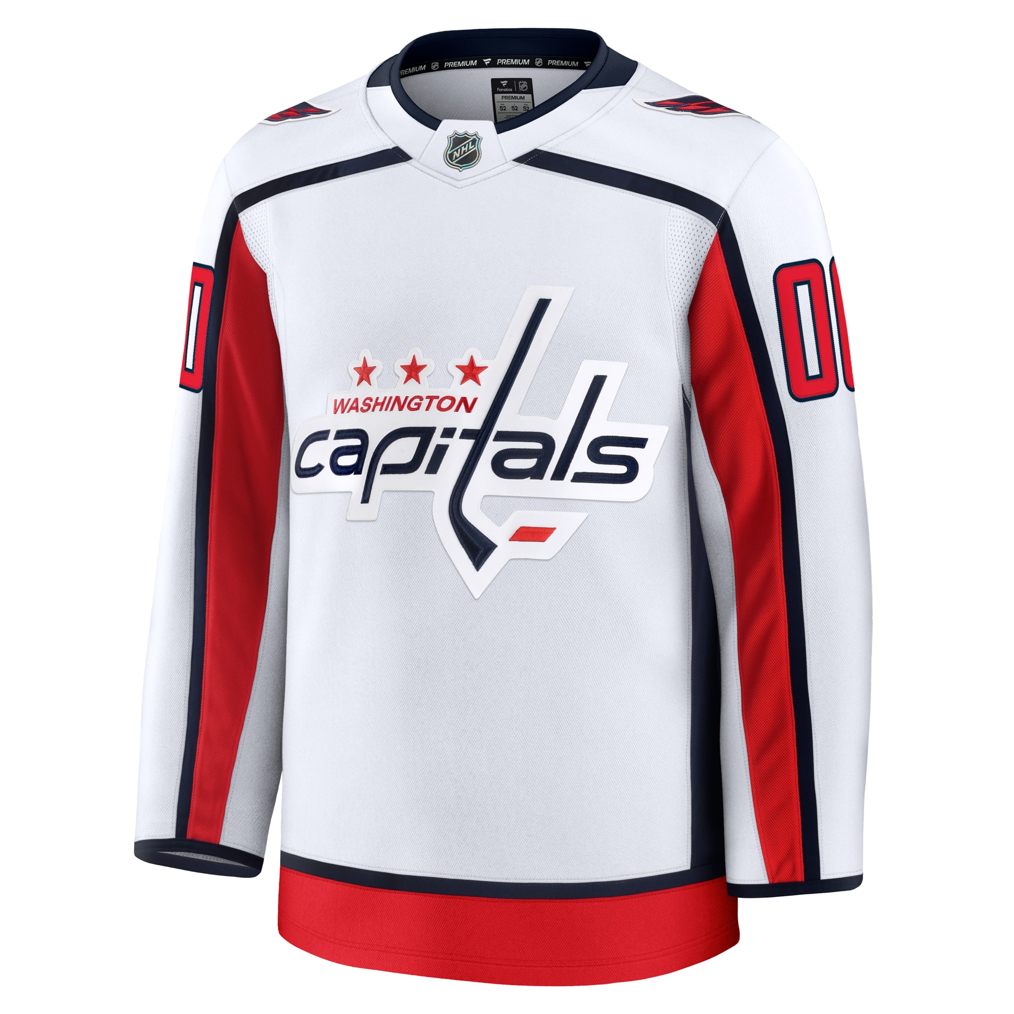 Alternative view of Men's Washington Capitals White Away Premium Custom Jersey - JS185 