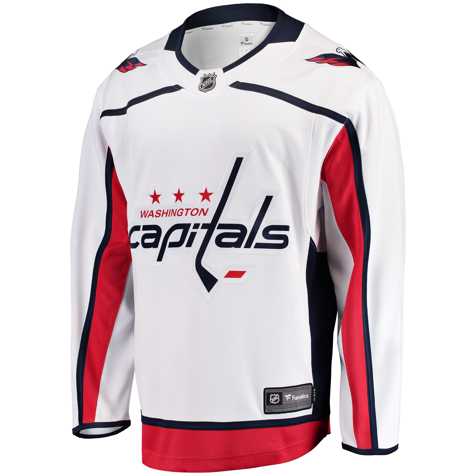 Alternative view of Men's Washington Capitals White Breakaway Away Jersey - JS851 