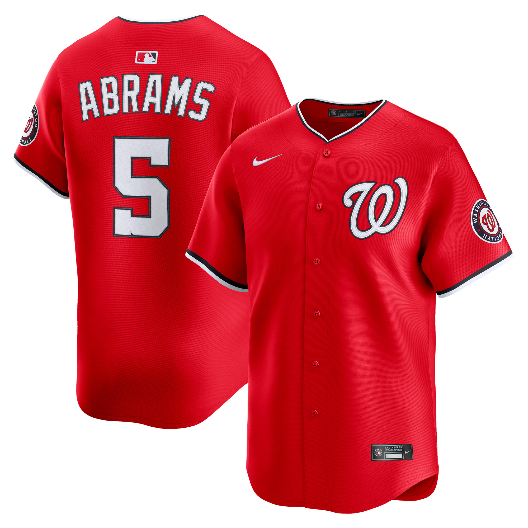 Men's Washington Nationals CJ Abrams Red 2nd Alternate Limited Player Jersey - JS759 