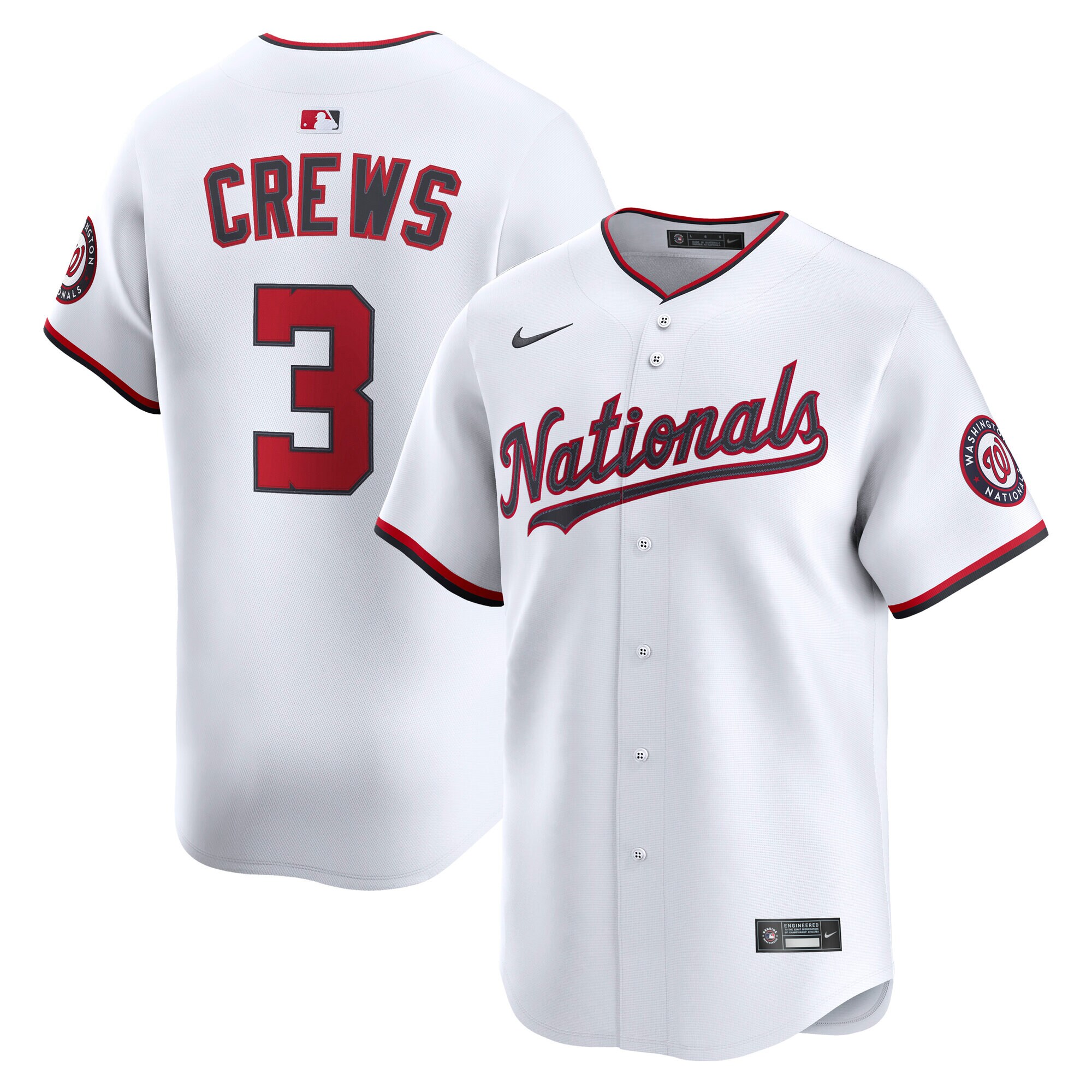 Men's Washington Nationals Dylan Crews White Alternate Limited Player Jersey - JS765 