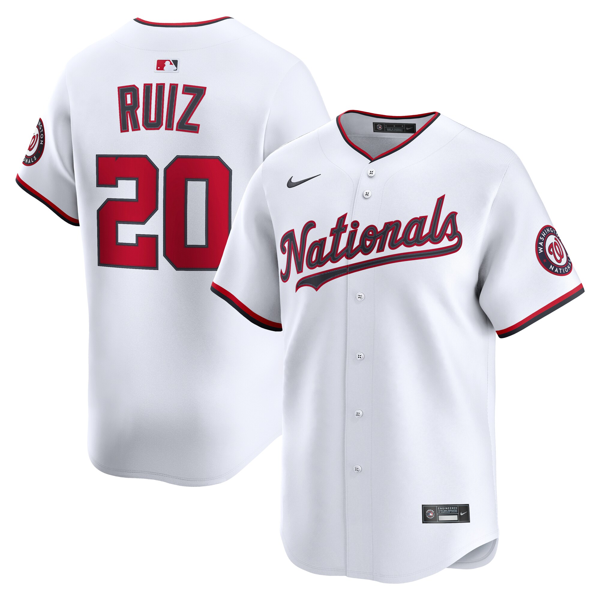 Men's Washington Nationals Keibert Ruiz White Alternate Limited Player Jersey - JS786 