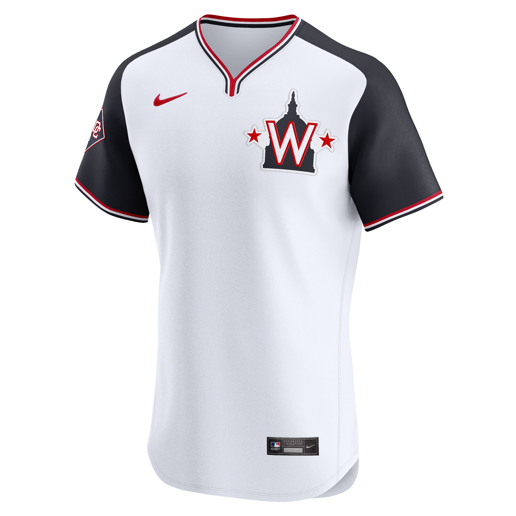 Alternative view of Men's Washington Nationals Navy Alternate Elite Jersey - JS939 