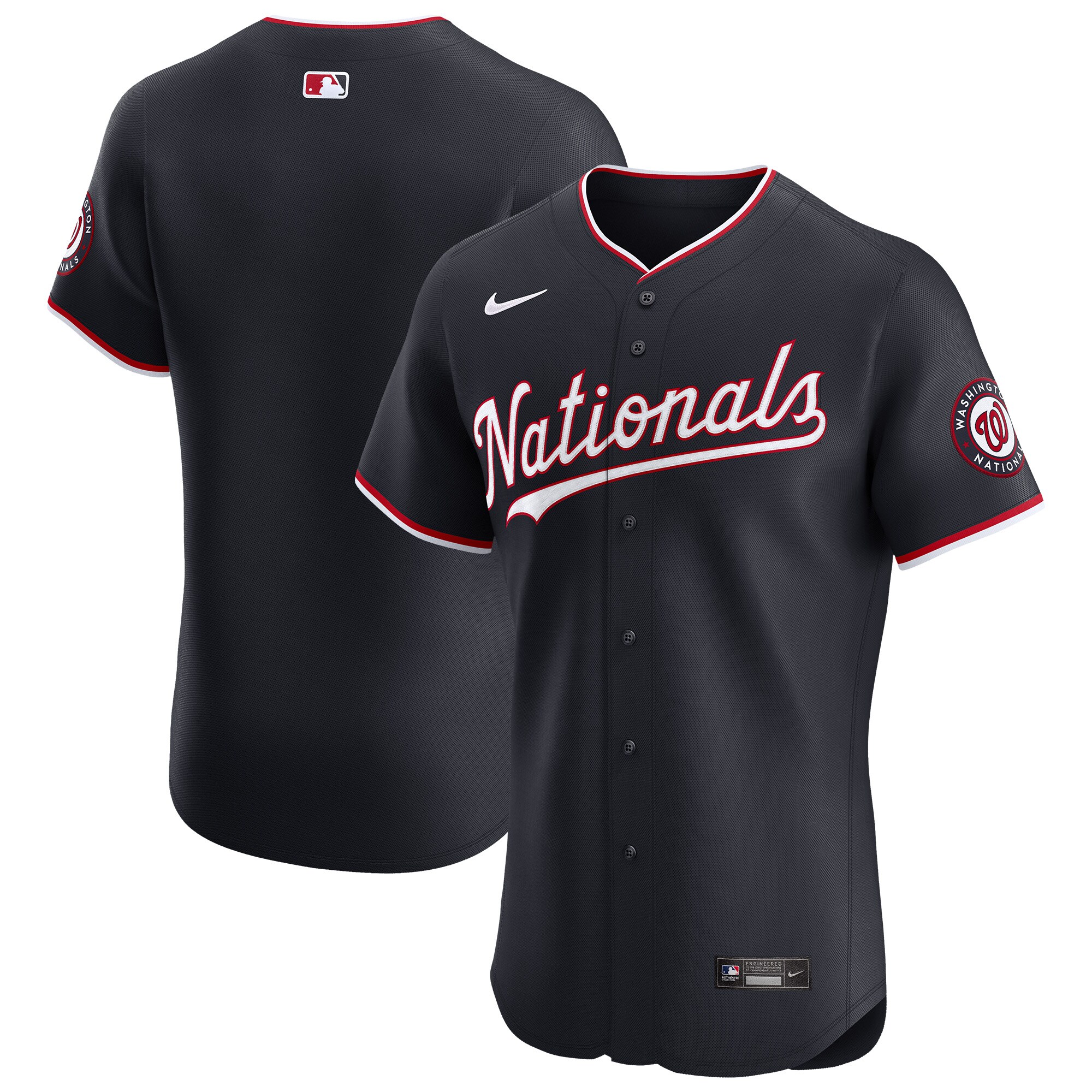 Men's Washington Nationals Navy Alternate Vapor Premier Elite Patch Jersey - JS720 