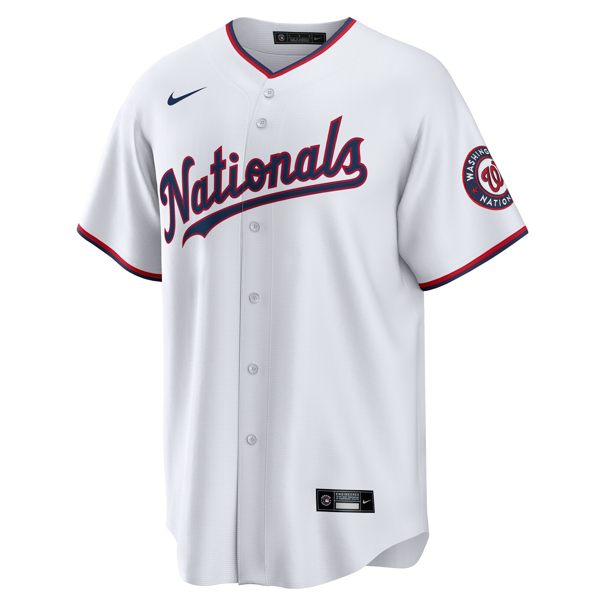 Alternative view of Men's Washington Nationals White Custom Jersey - JS273 