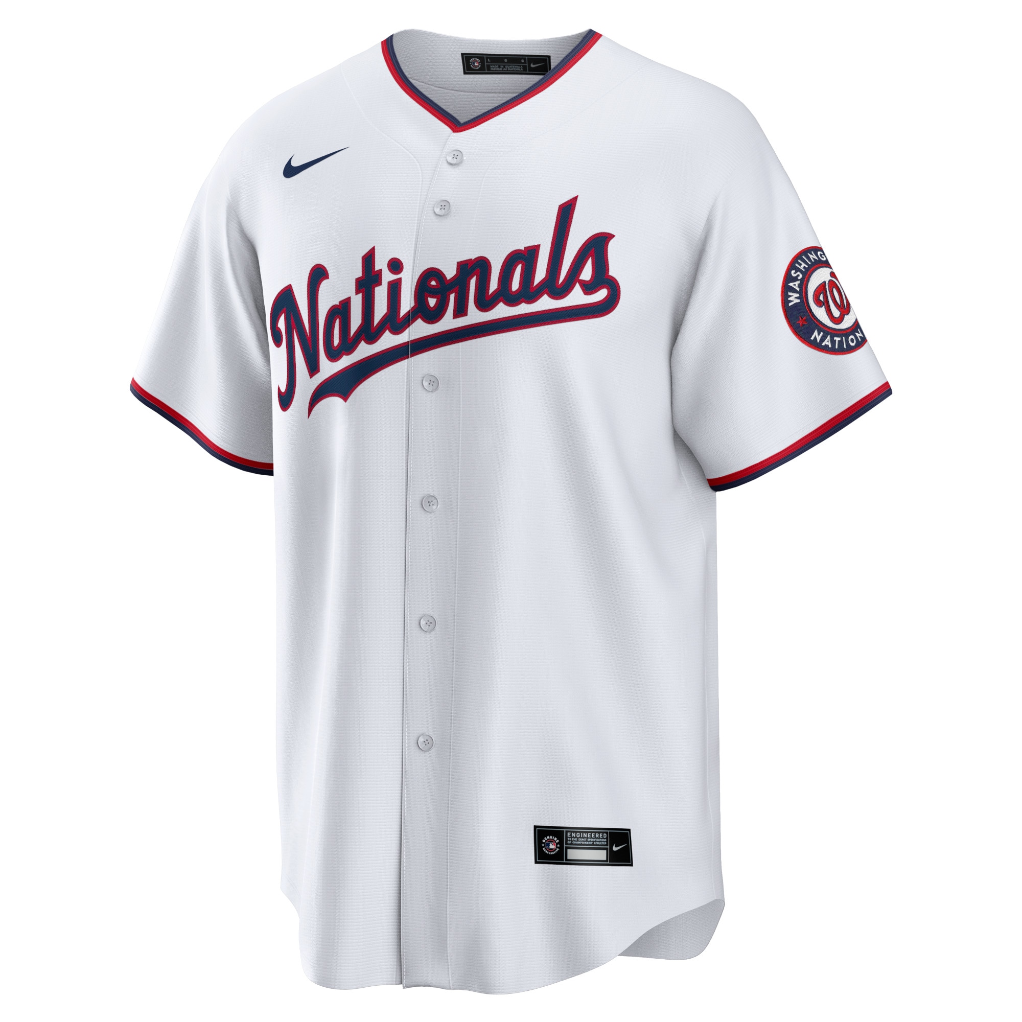 Alternative view of Men's Washington Nationals White Home Blank Jersey - JS622 