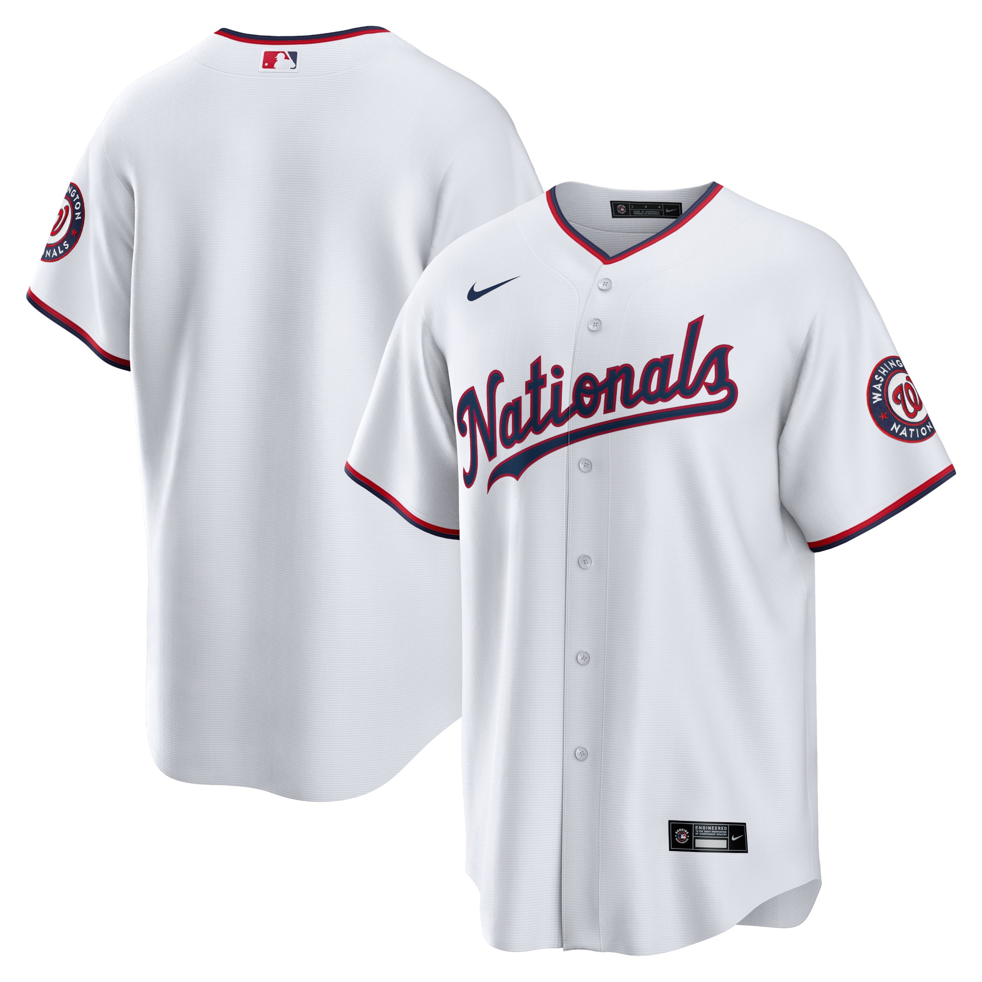 Men's Washington Nationals White Home Blank Jersey - JS622 