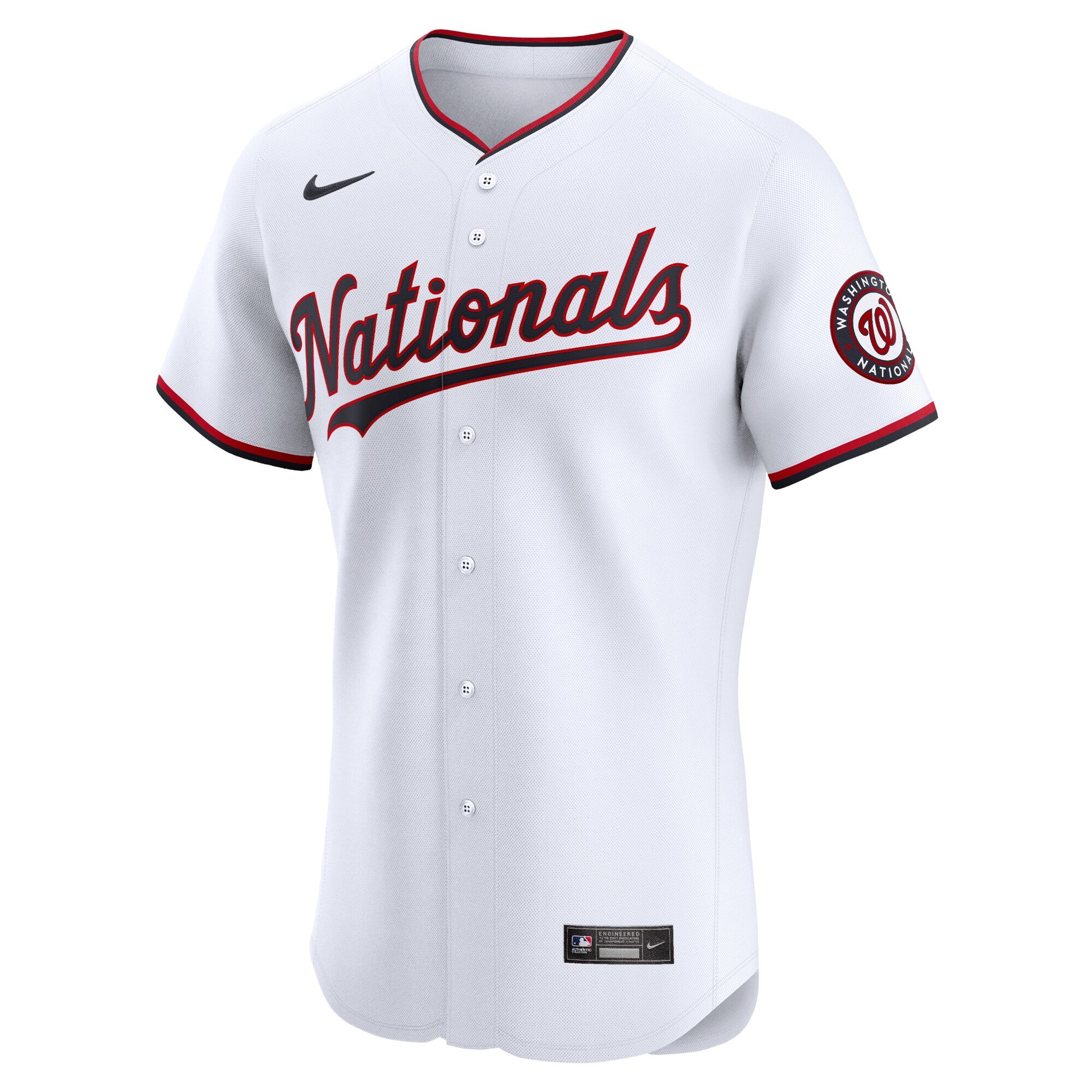 Alternative view of Men's Washington Nationals White Home Elite Jersey - JS959 