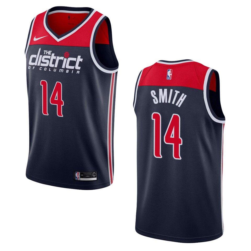 Men's Washington Wizards #14 Ish Smith Statement Edition Swingman Jersey - Navy