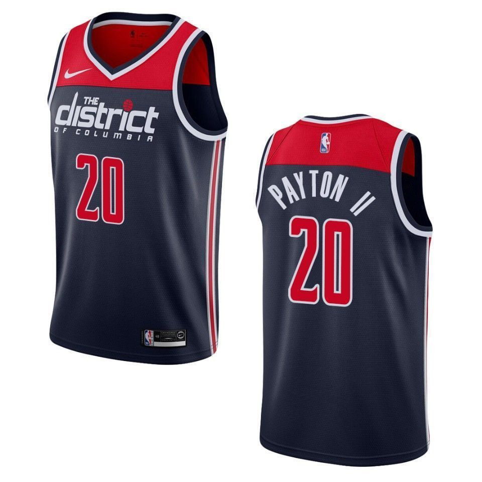 Men's Washington Wizards 20 Gary Payton Ii Statement Swingman Jersey - Navy - JS279 