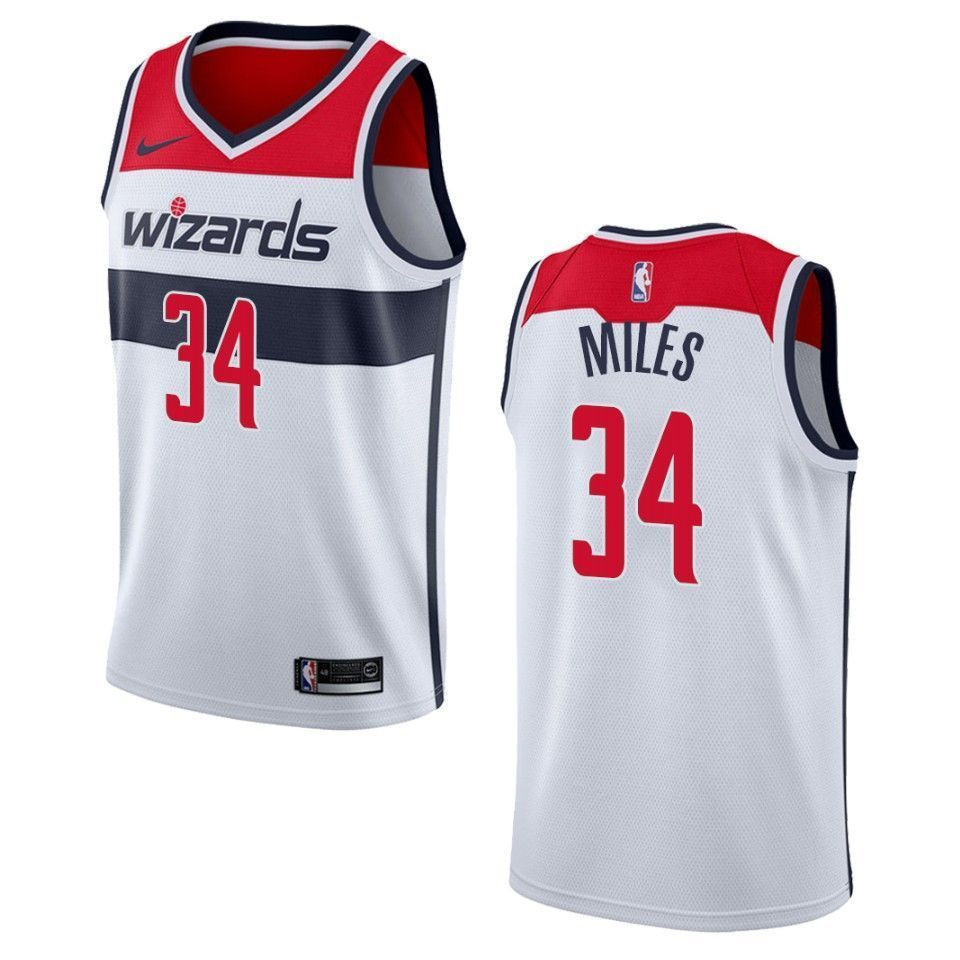 Men's Washington Wizards 34 C.j. Miles Association Swingman Jersey - White - JS829 