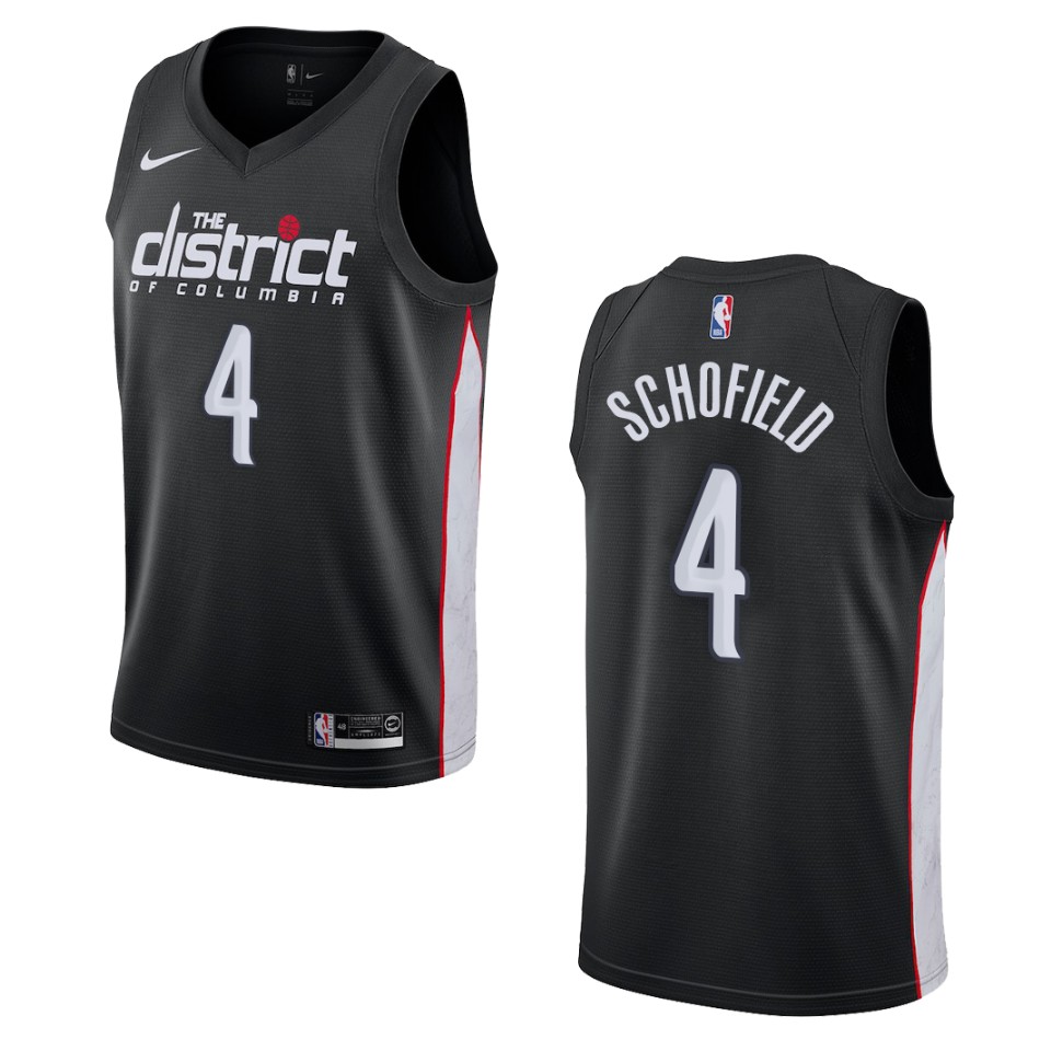 Men's Washington Wizards #4 Admiral Schofield City Swingman Jersey - Black