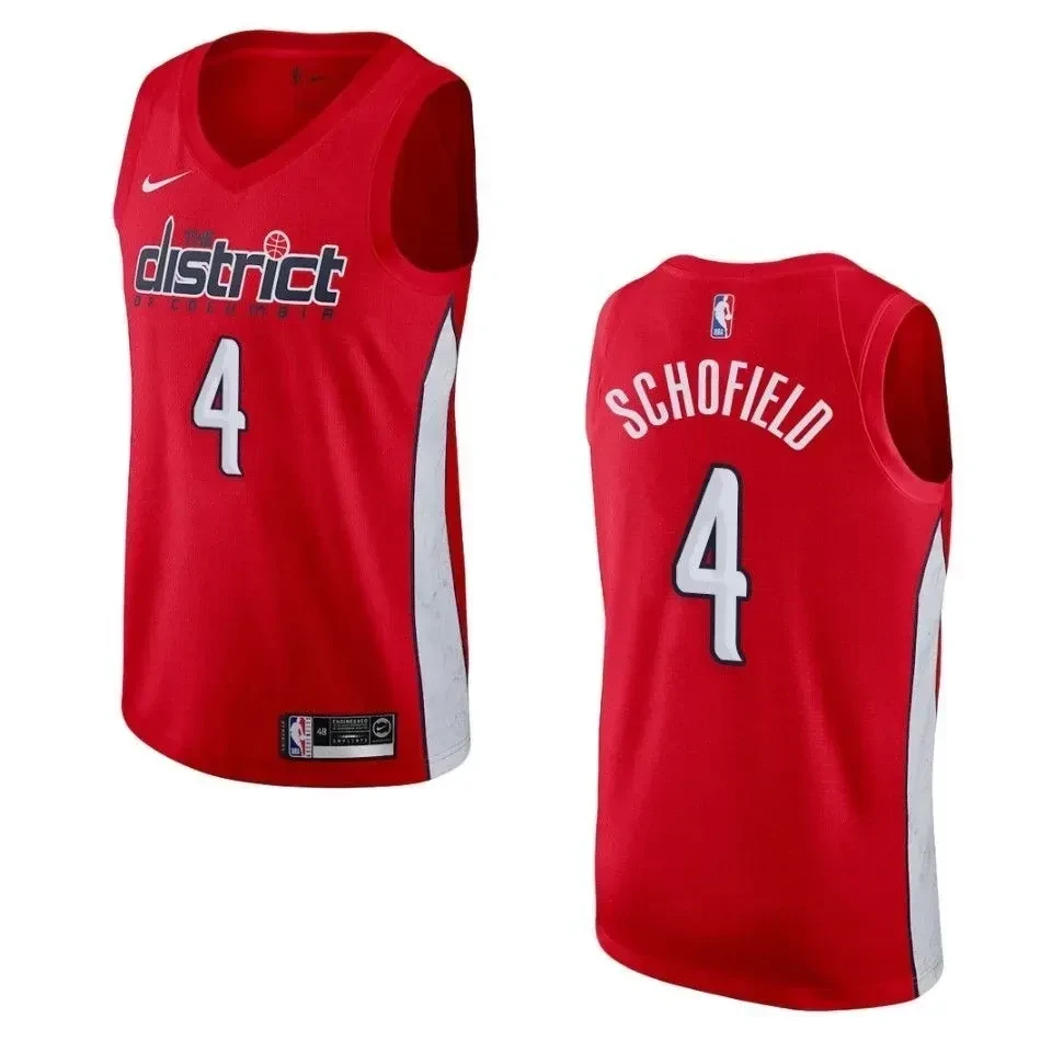 Men's Washington Wizards 4 Admiral Schofield Earned Swingman Jersey - Red - JS938 