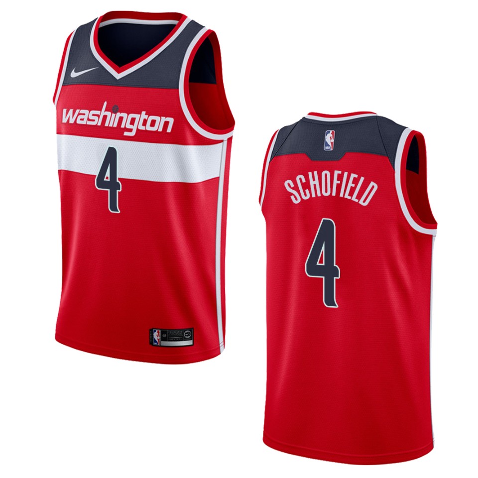Men's Washington Wizards #4 Admiral Schofield Icon Swingman Jersey - Red