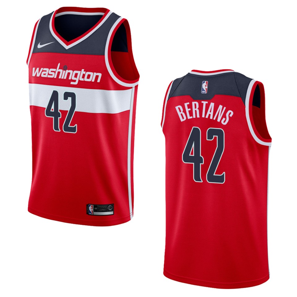 Men's Washington Wizards #42 Davis Bertans Icon Swingman Jersey - Red