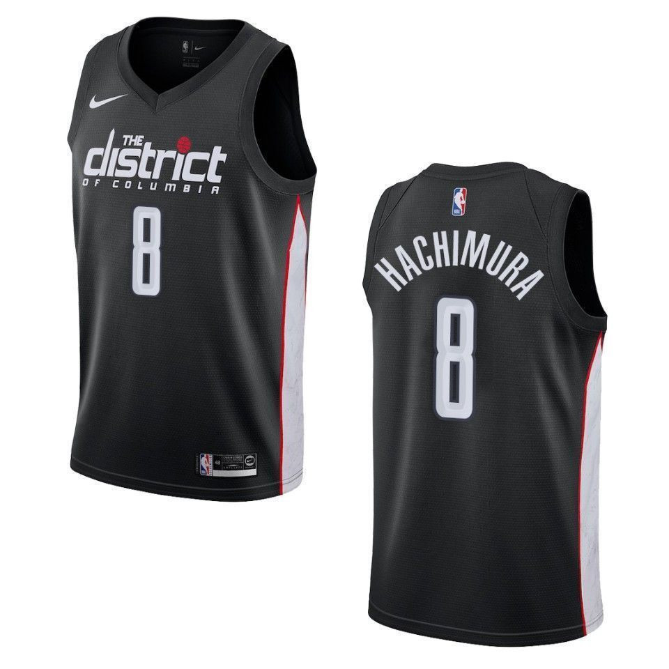 Men's Washington Wizards 8 Rui Hachimura City Swingman Jersey - Black - JS716 
