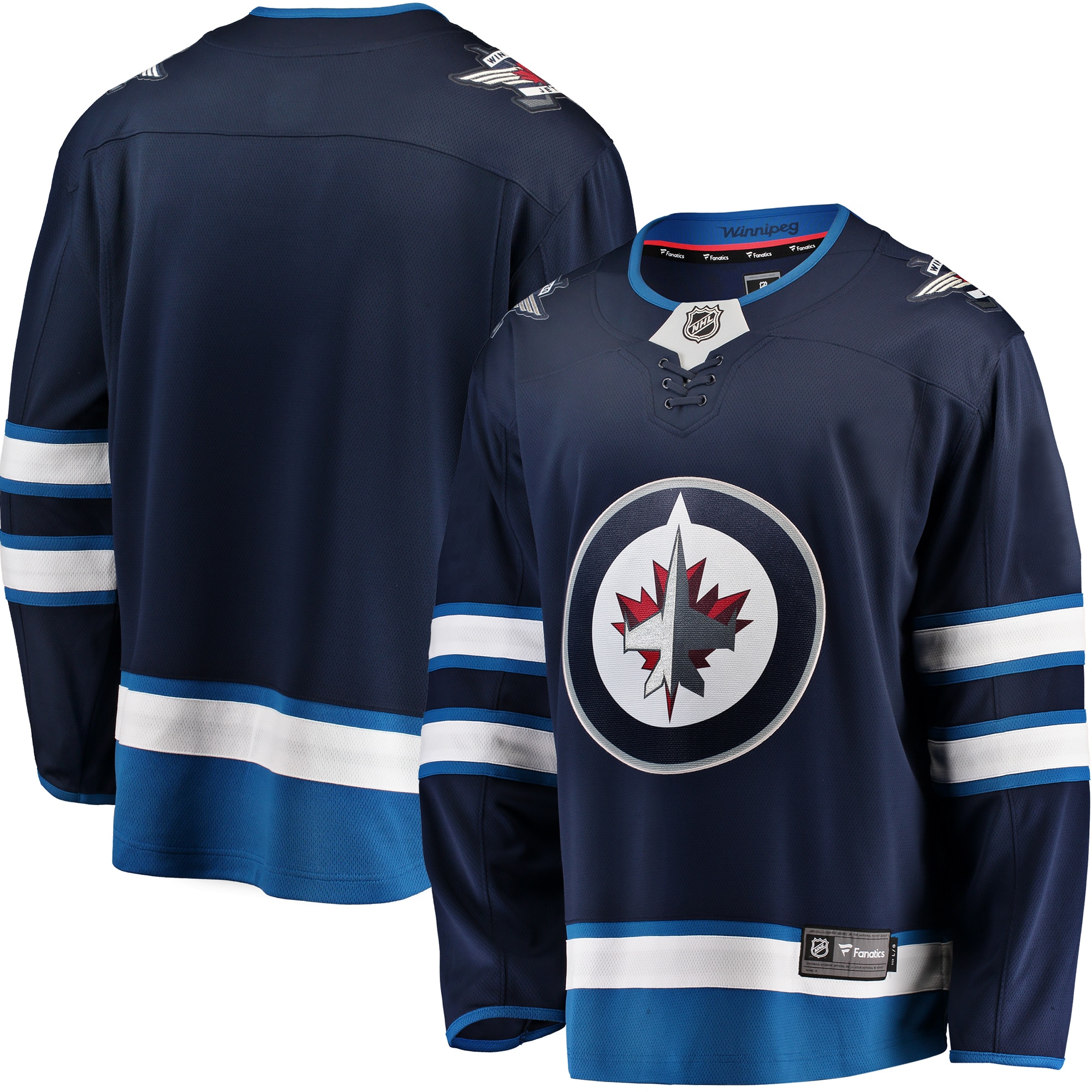 Men's Winnipeg Jets Blue Breakaway Home Jersey - JS987 